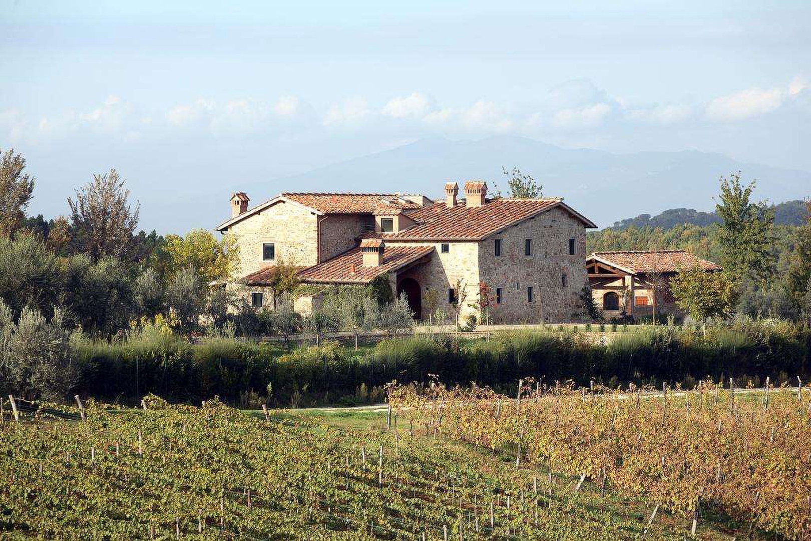 Dorata Villa is surrounded by vineyards.