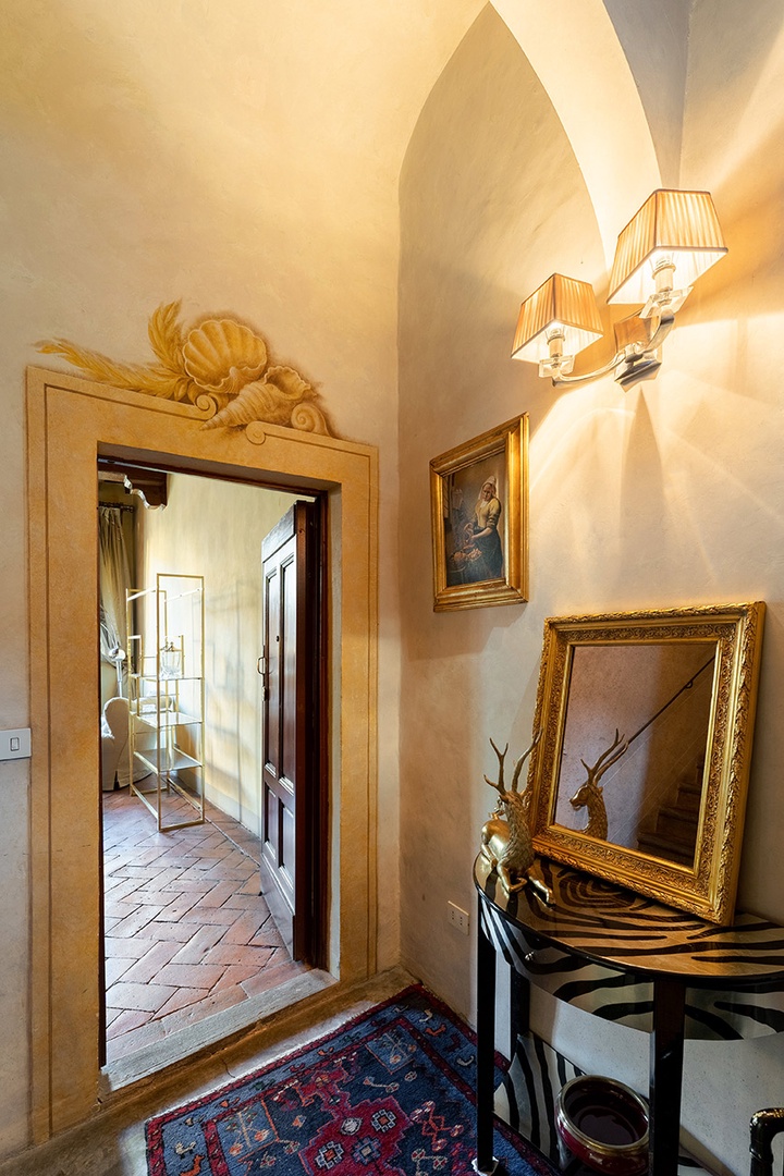 Original frescoes adorn the palazzo.