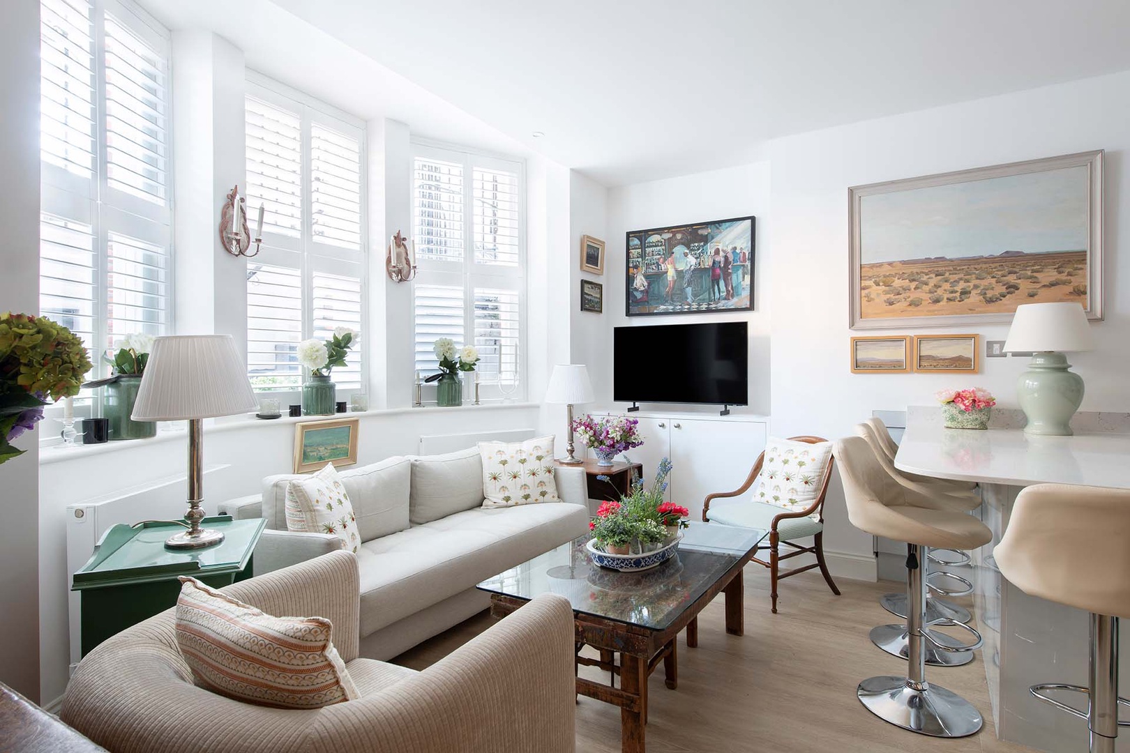 Lovely open-plan living area and modern kitchen.