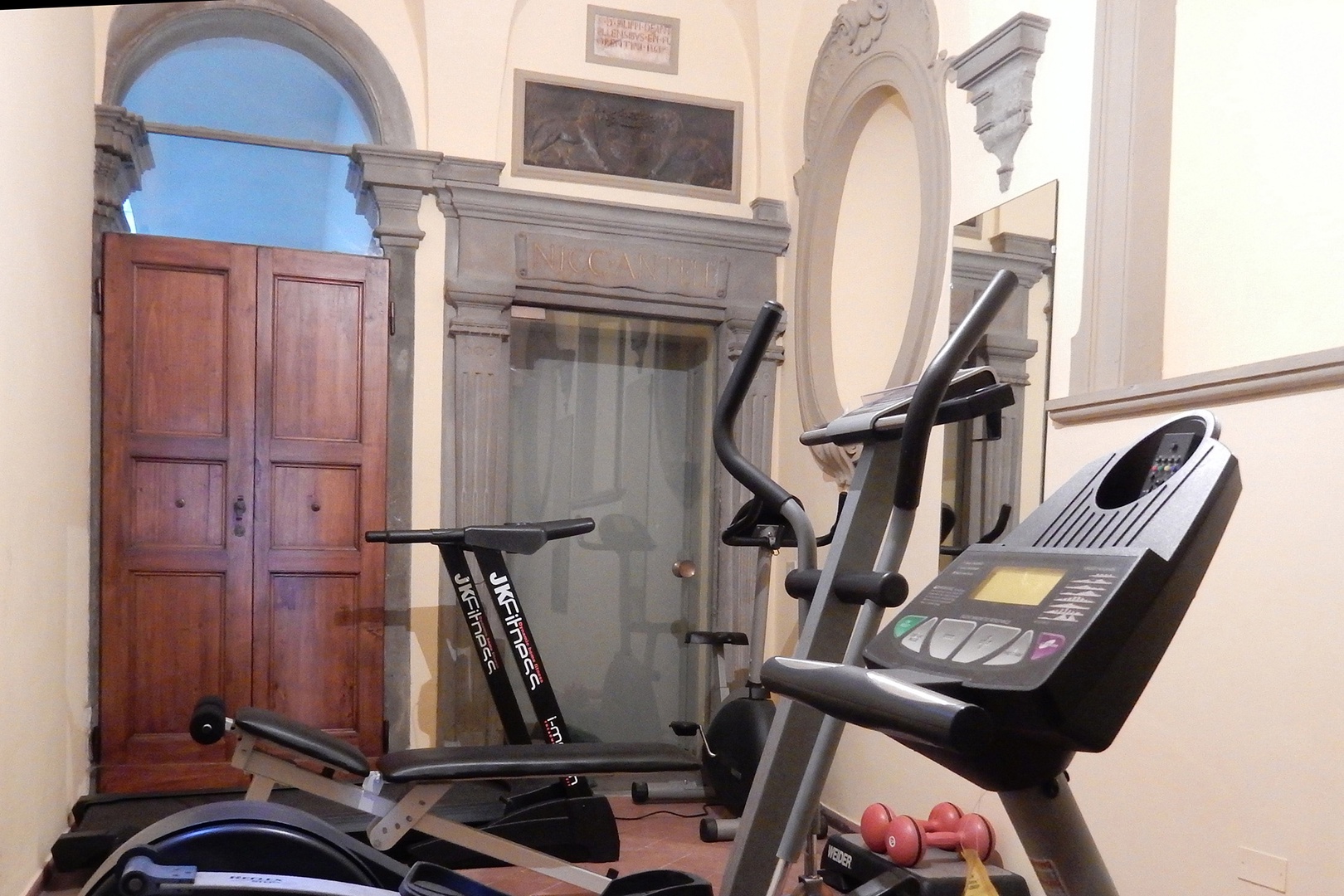 A little gym for the guests in Palazzo Santa Croce.