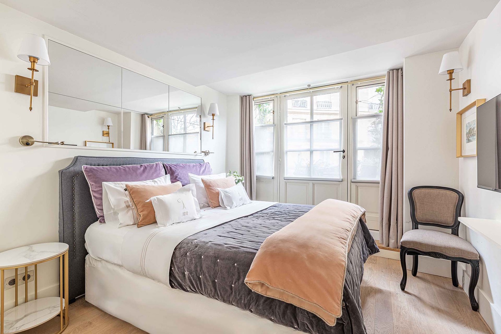 Bedroom 2 is located on the lower level.