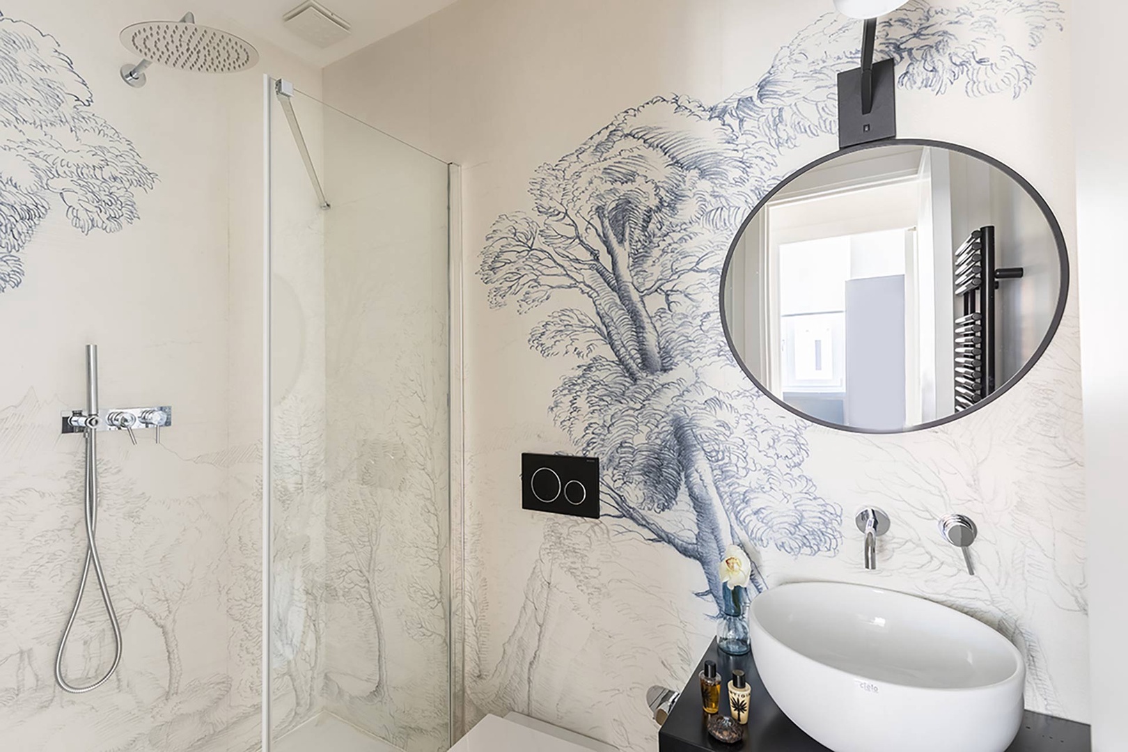 A beautiful motif adorns bathroom 2.