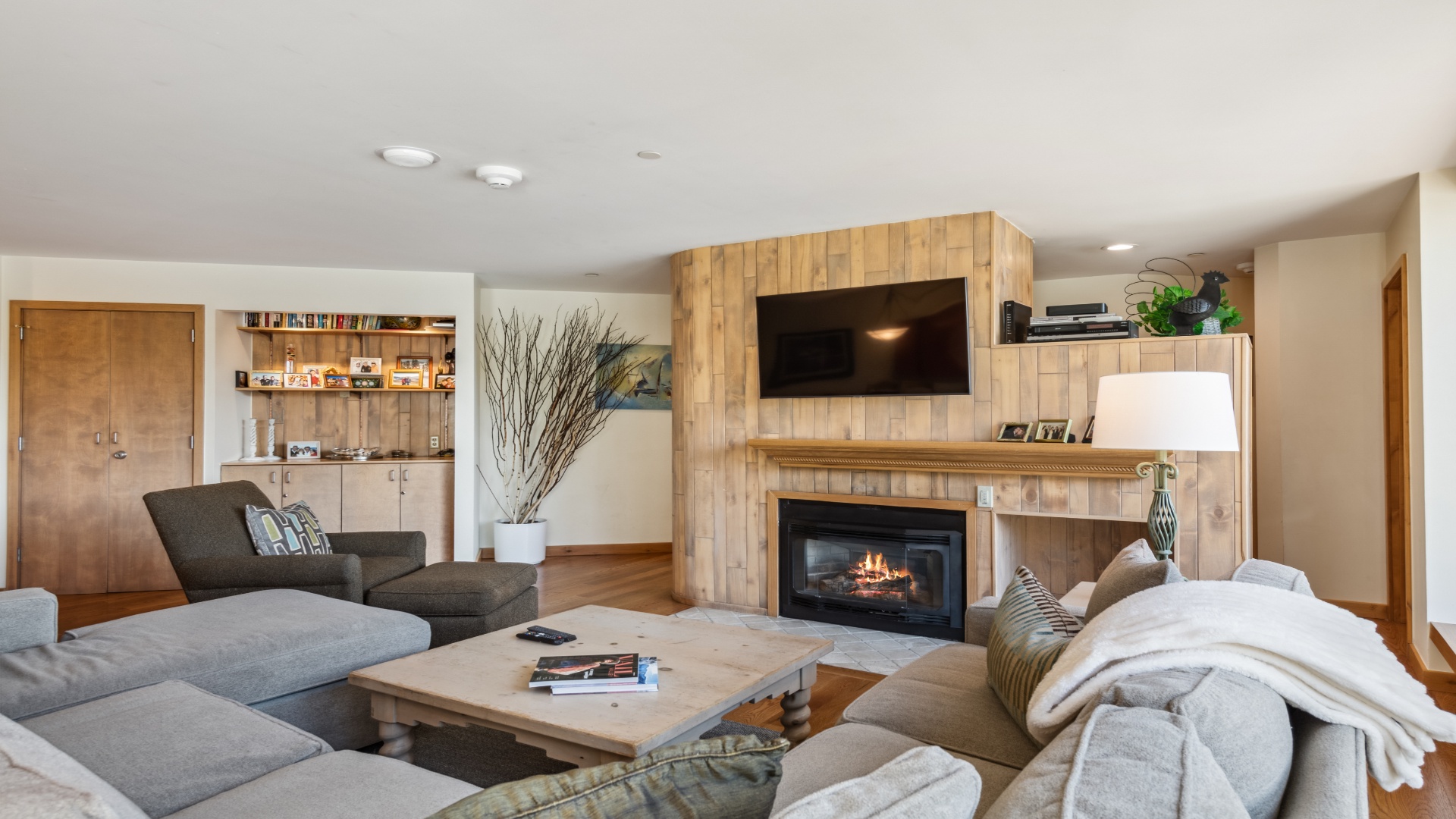 Sink into plush couches by your personal fireplace, with modern touches and thoughtful design inviting you to unwind in total comfort.