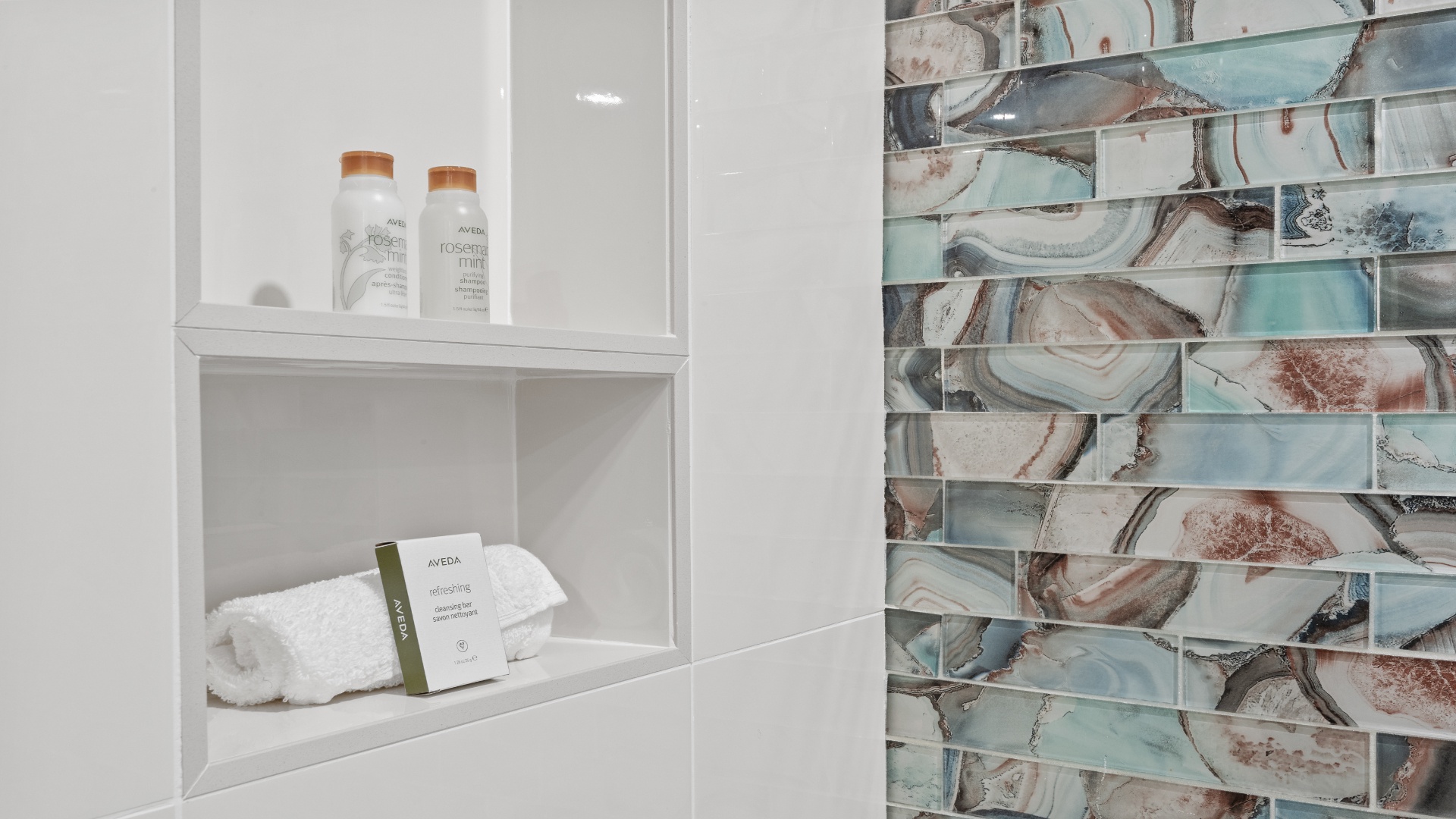 Freshen up in your spa-inspired bathroom with plush towels and premium toiletries thoughtfully provided for your comfort.