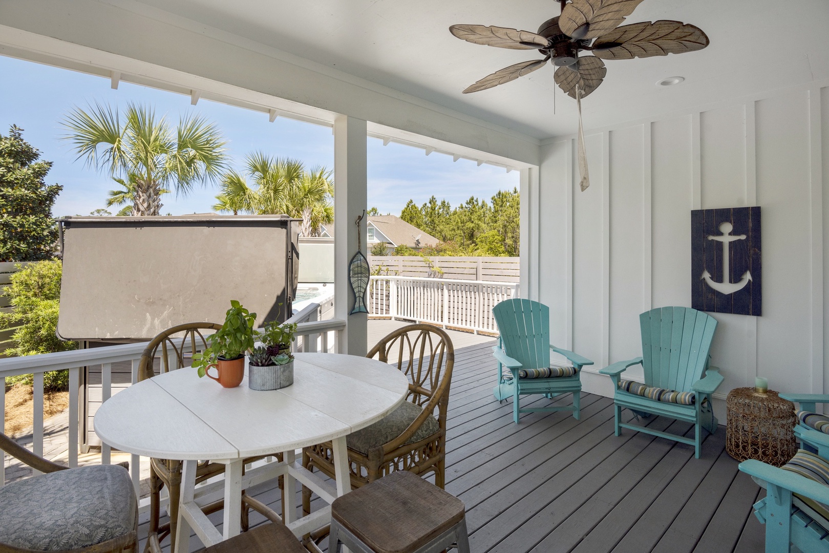 Enjoy the warm breezes and shade of the outdoor living space!