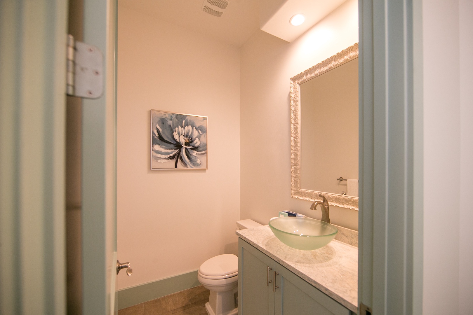 The half-bath is conveniently located on the main floor!