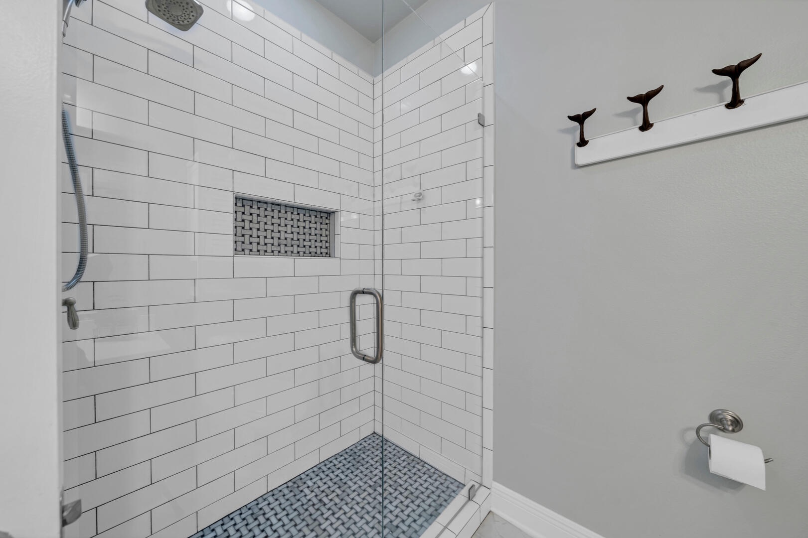 The full-sized bathroom with walk-in shower!
