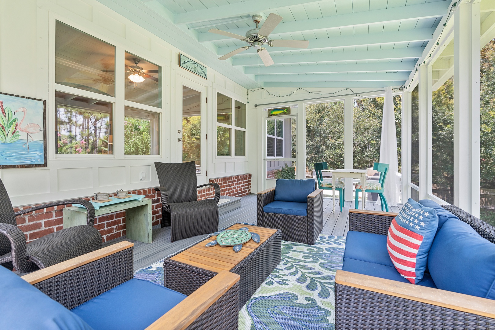 Relax on the screened porch and enjoy the shade and breeze!!