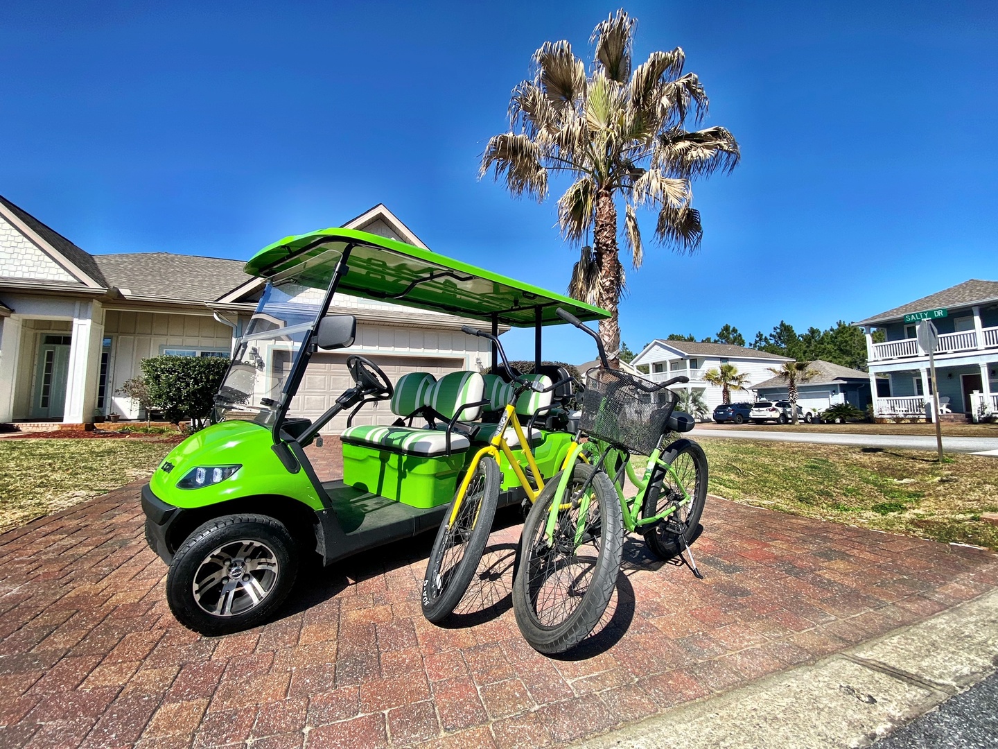 Explore the area via golf cart or on bikes!
