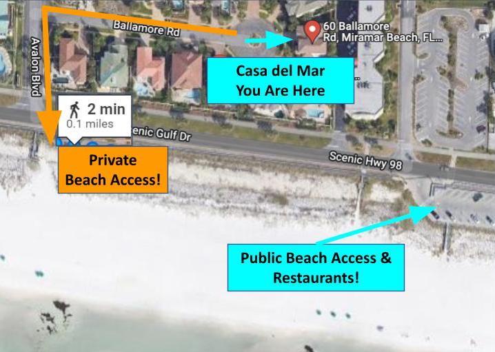 The private beach access is an easy 2 minute walk!