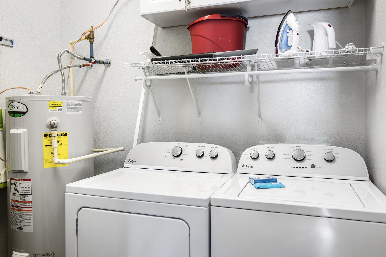 A full-size washer and dryer for added convenience!