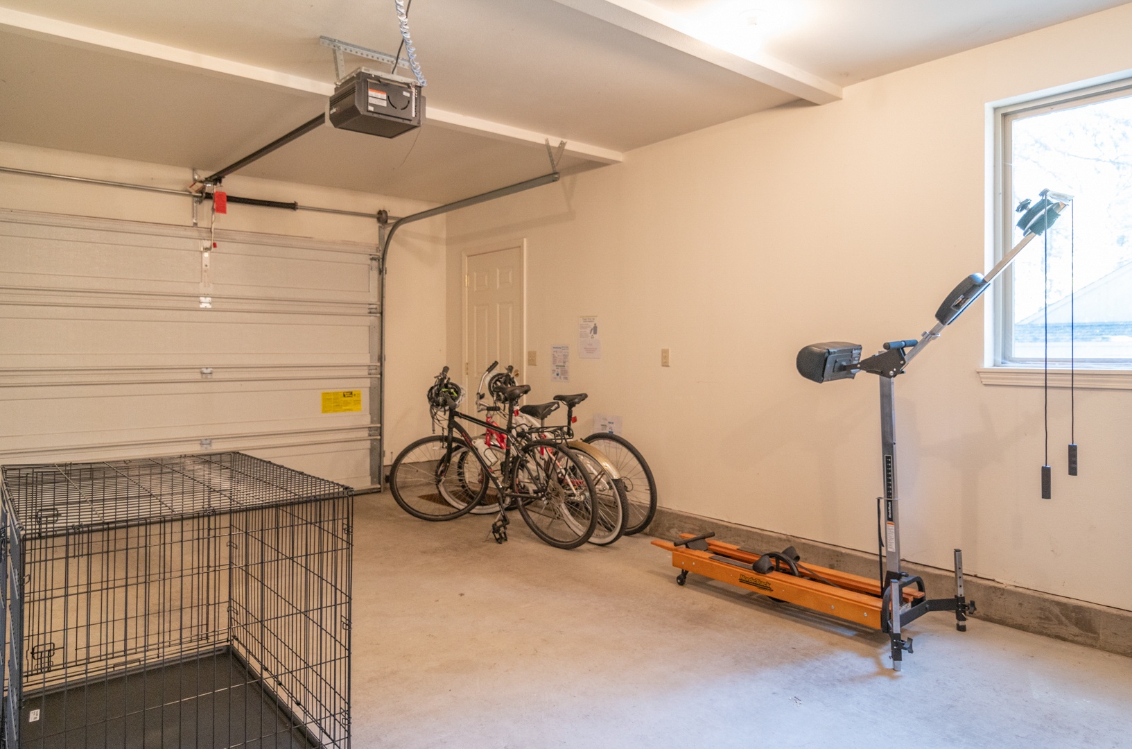 Garage access with Bikes and Kennel