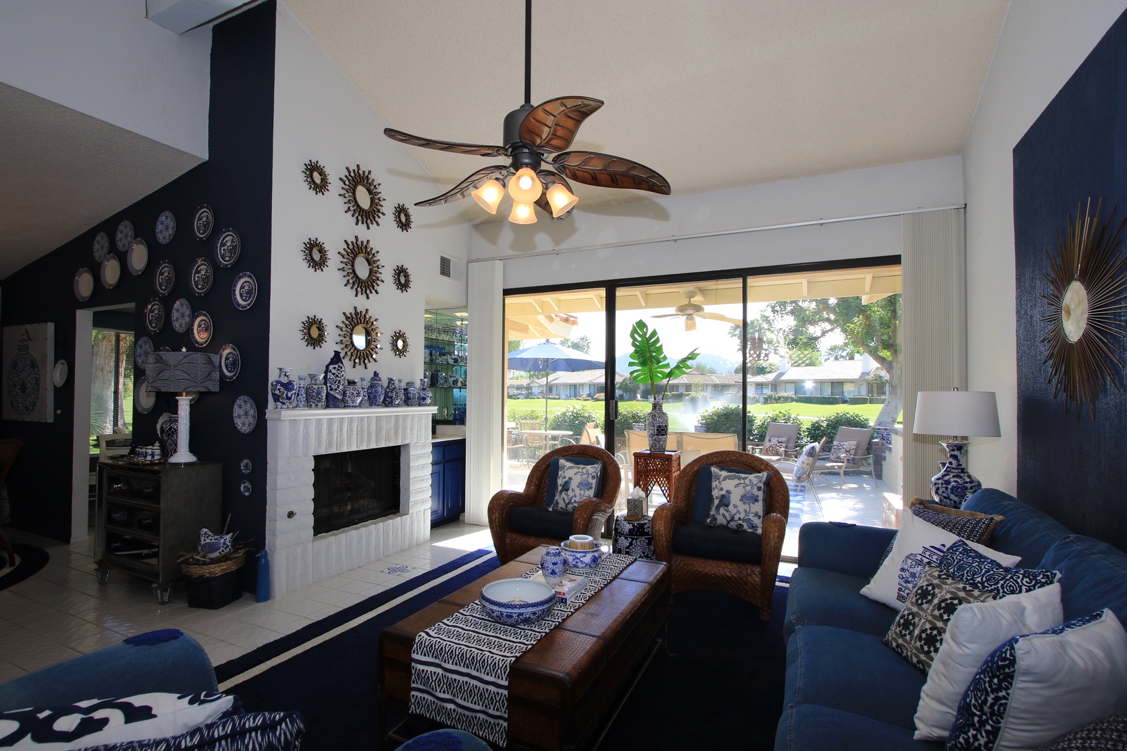 Comfortable Living Room with Fireplace