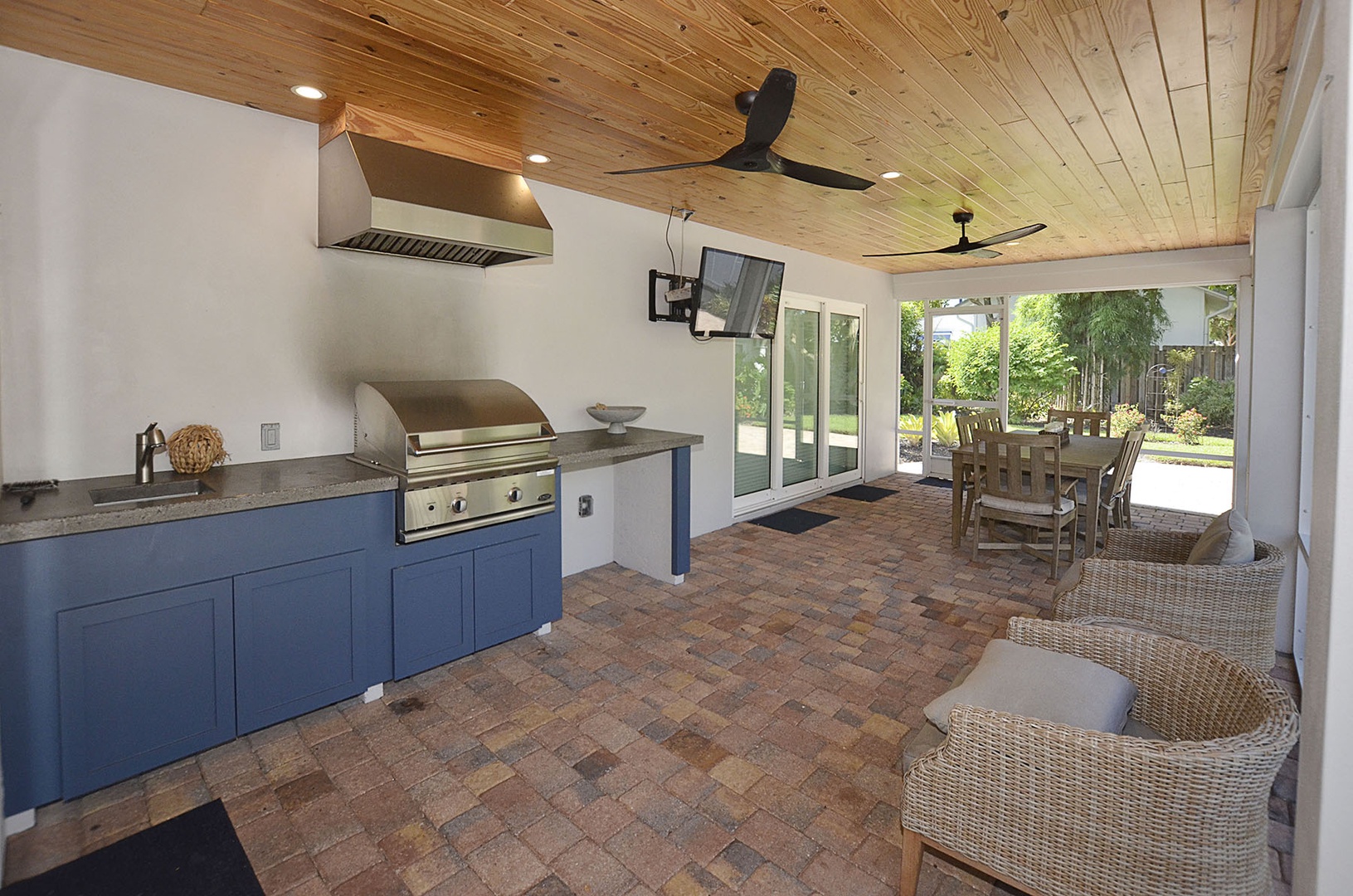 Back Patio with summer kitchen and seating for six