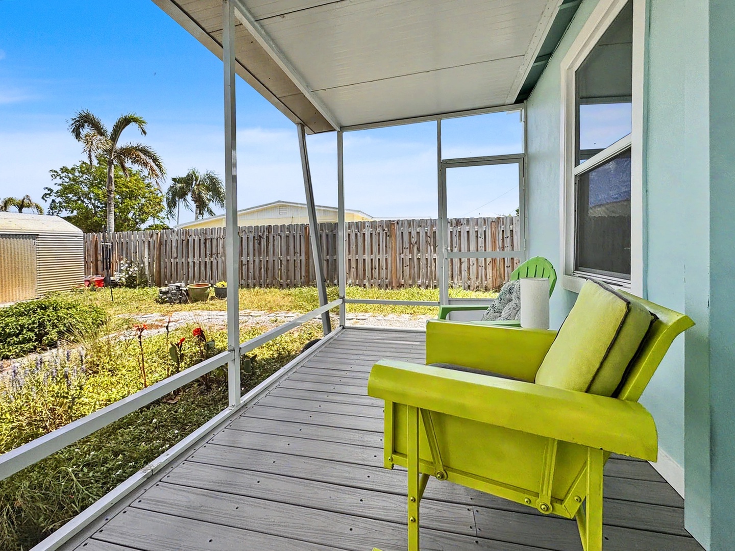 Screened Porch Front side yard View