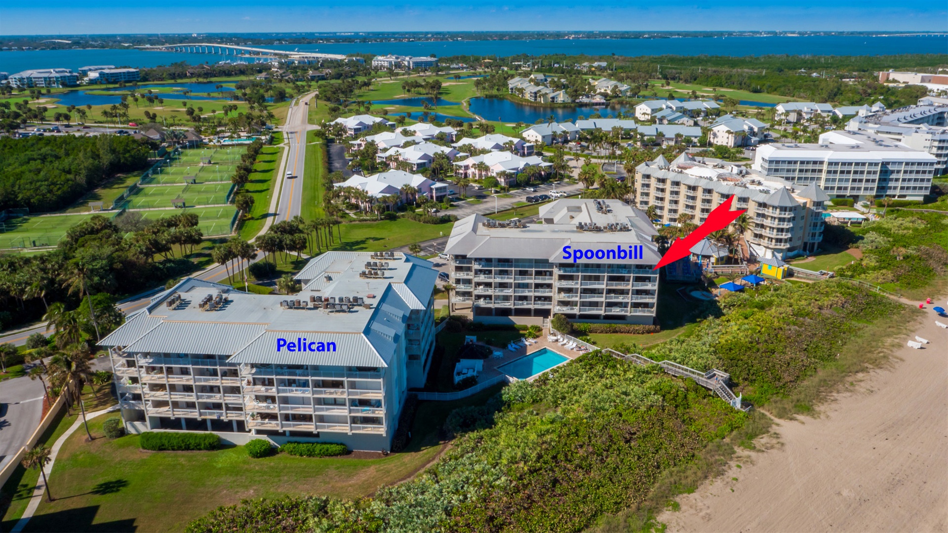 Resort Villas Buildings Spoonbill & Pelican residence marked