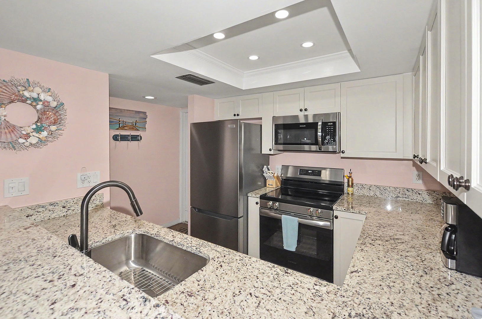 Kitchen with stainless steel appliances