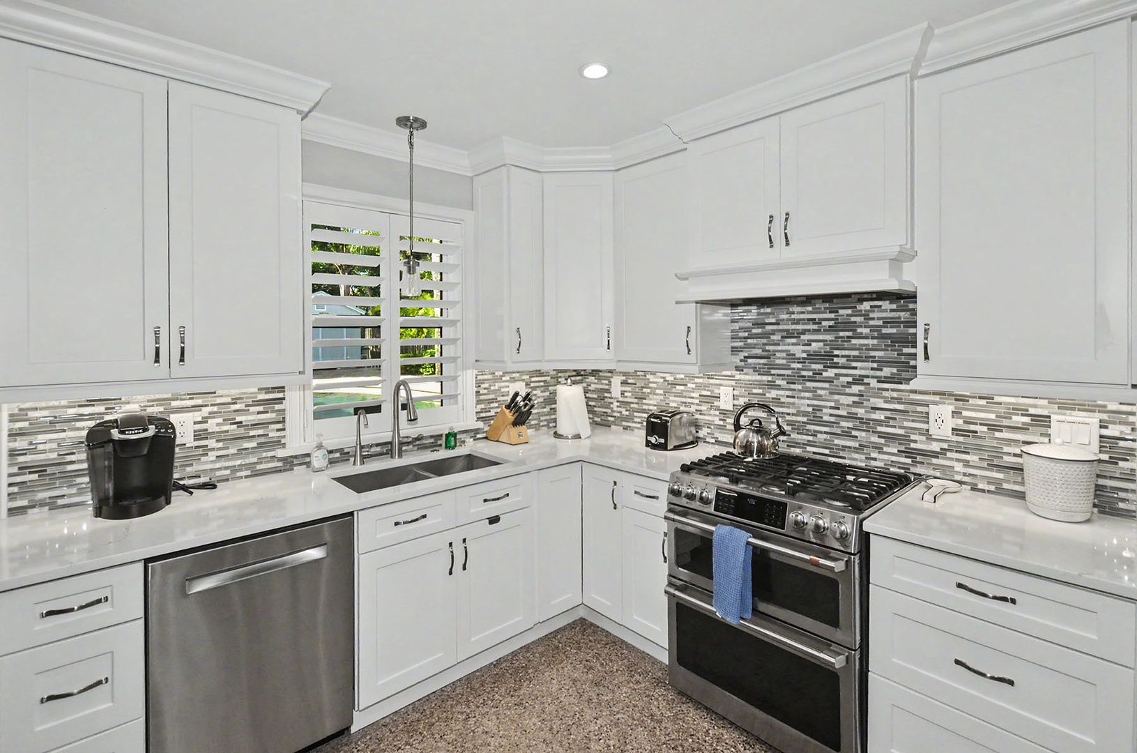 Kitchen with stainless steel appliances