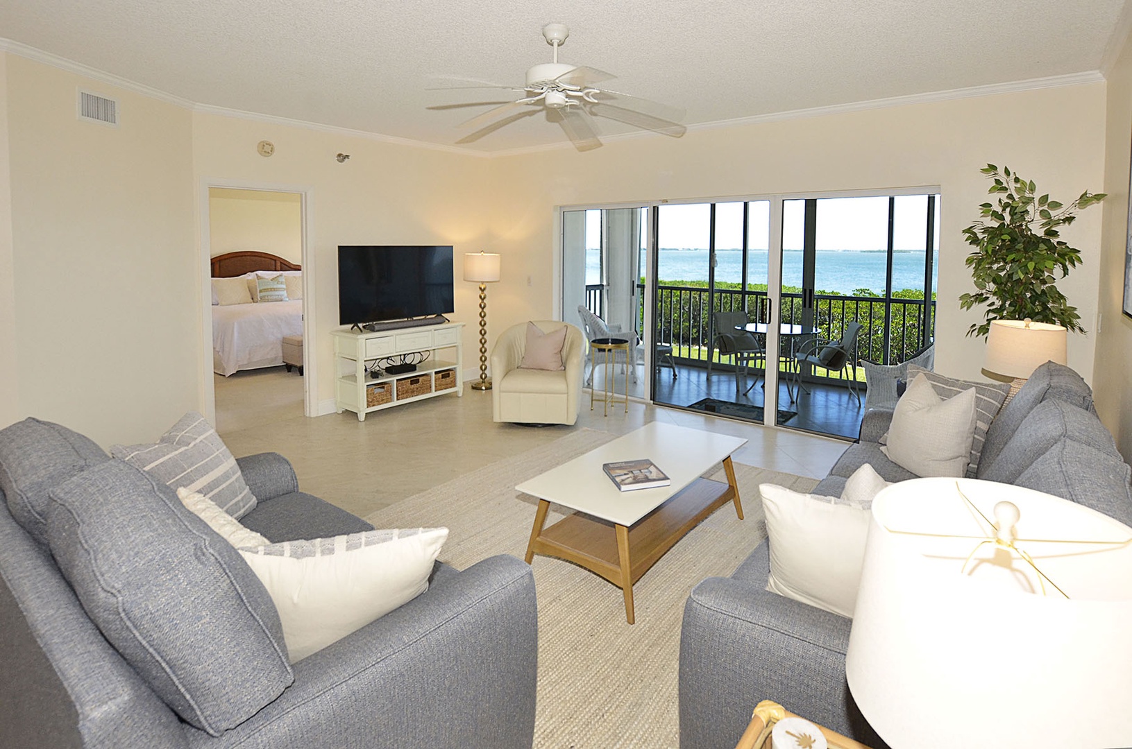 Spacious comfortable Living Room with direct Balcony access