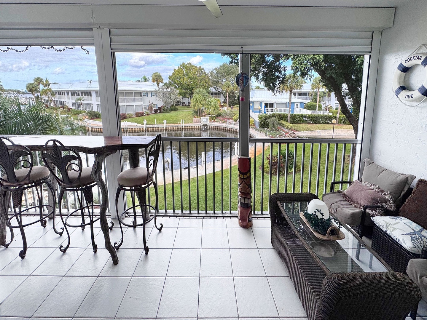 Balcony View overlooking boating canal to riverfront