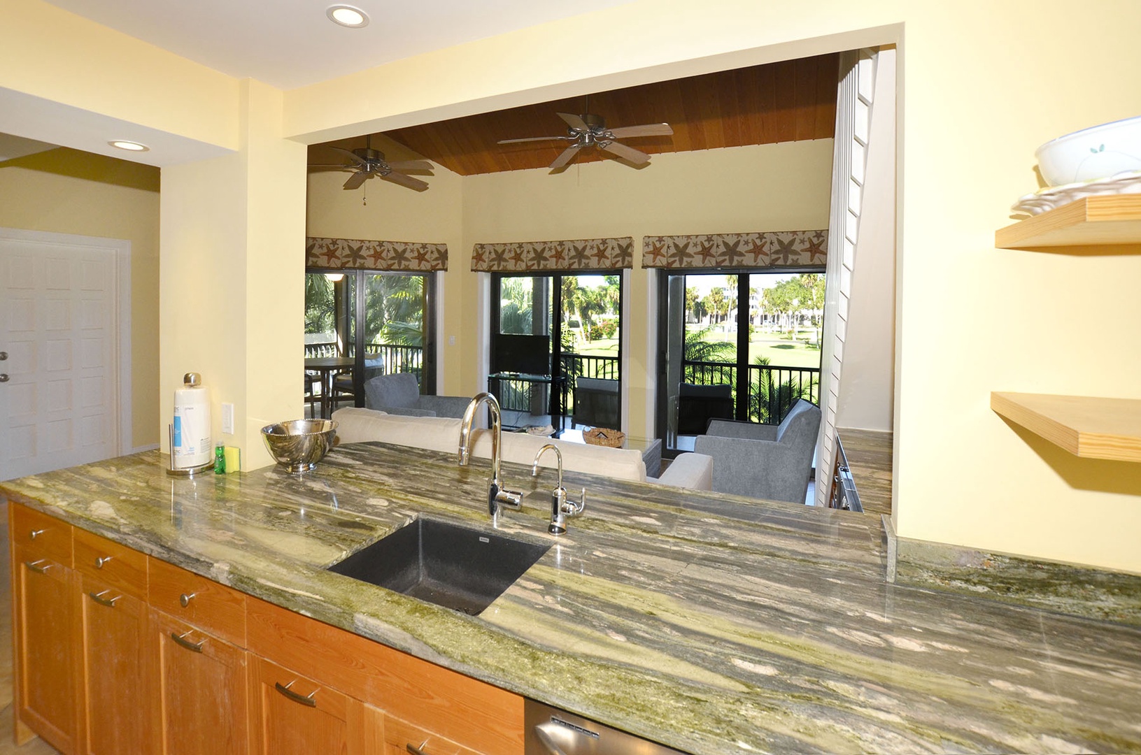 Kitchen open to living areas