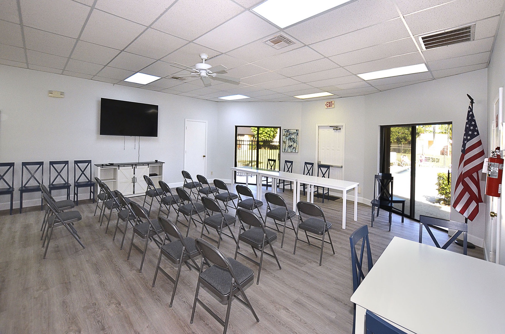 Your meeting room awaits with flexible seating, modern AV setup, and natural light to inspire productive gatherings and events.