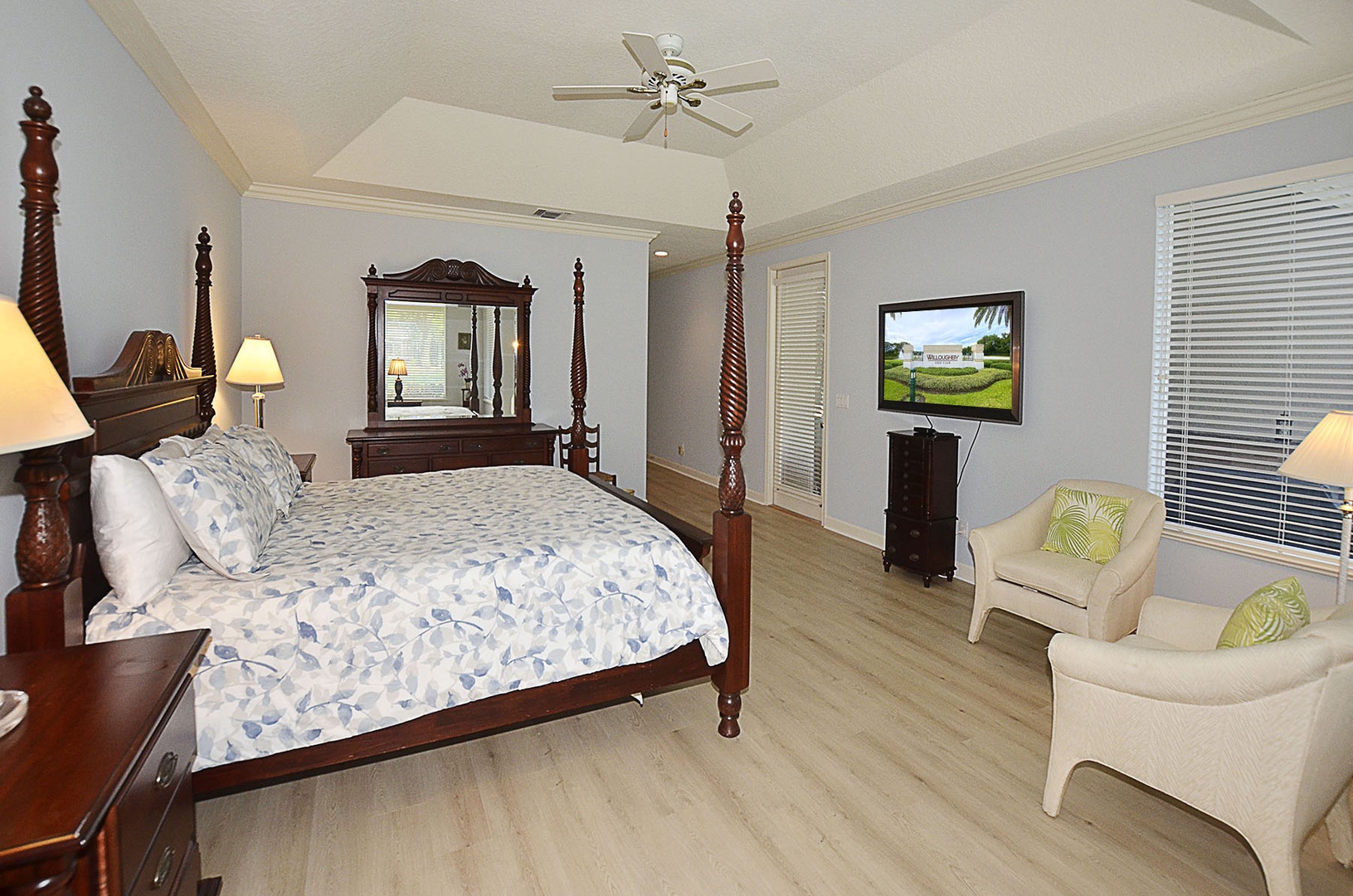 Primary Bedroom with flat screen TV