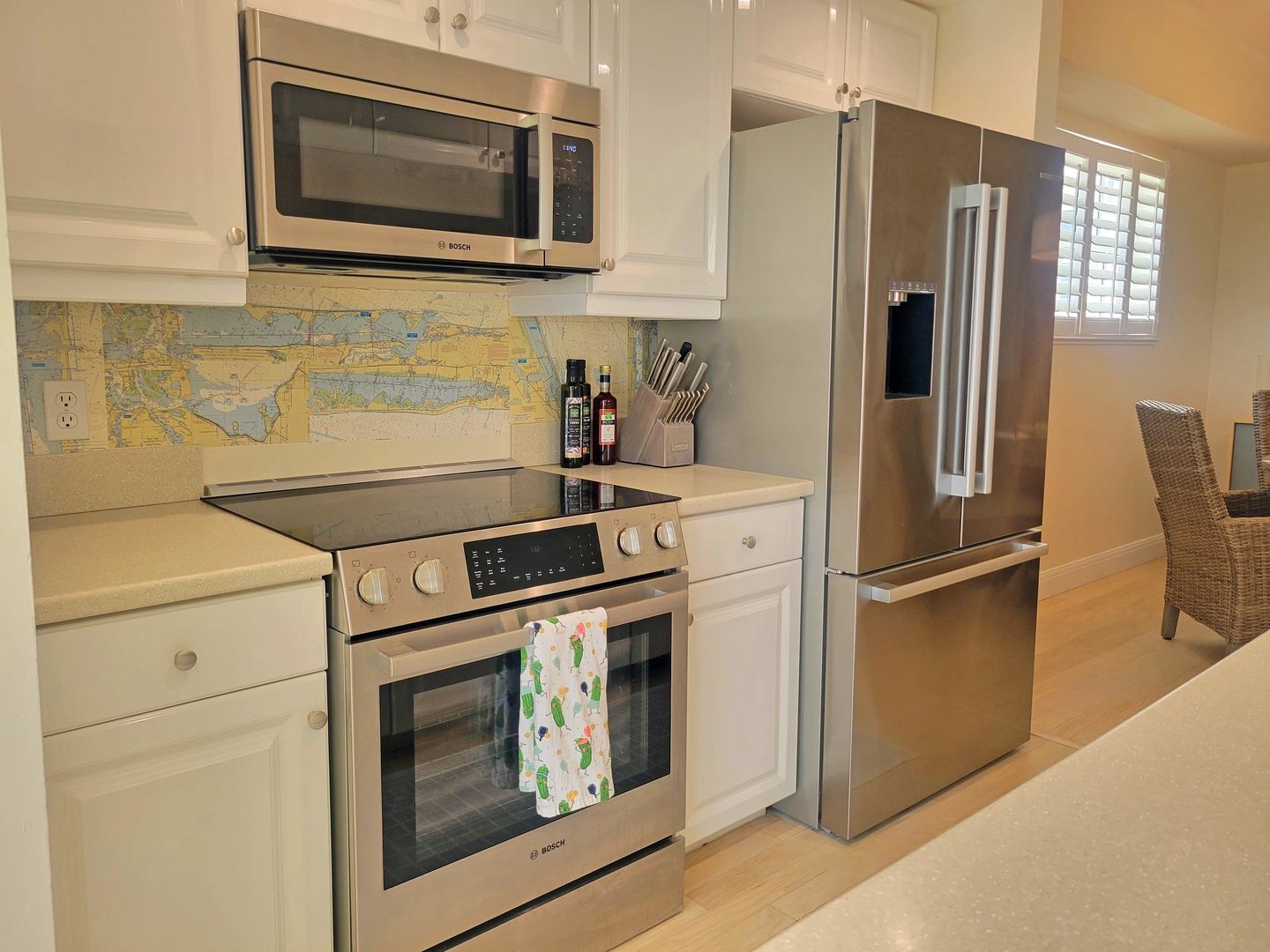Kitchen with stainless steel appliances