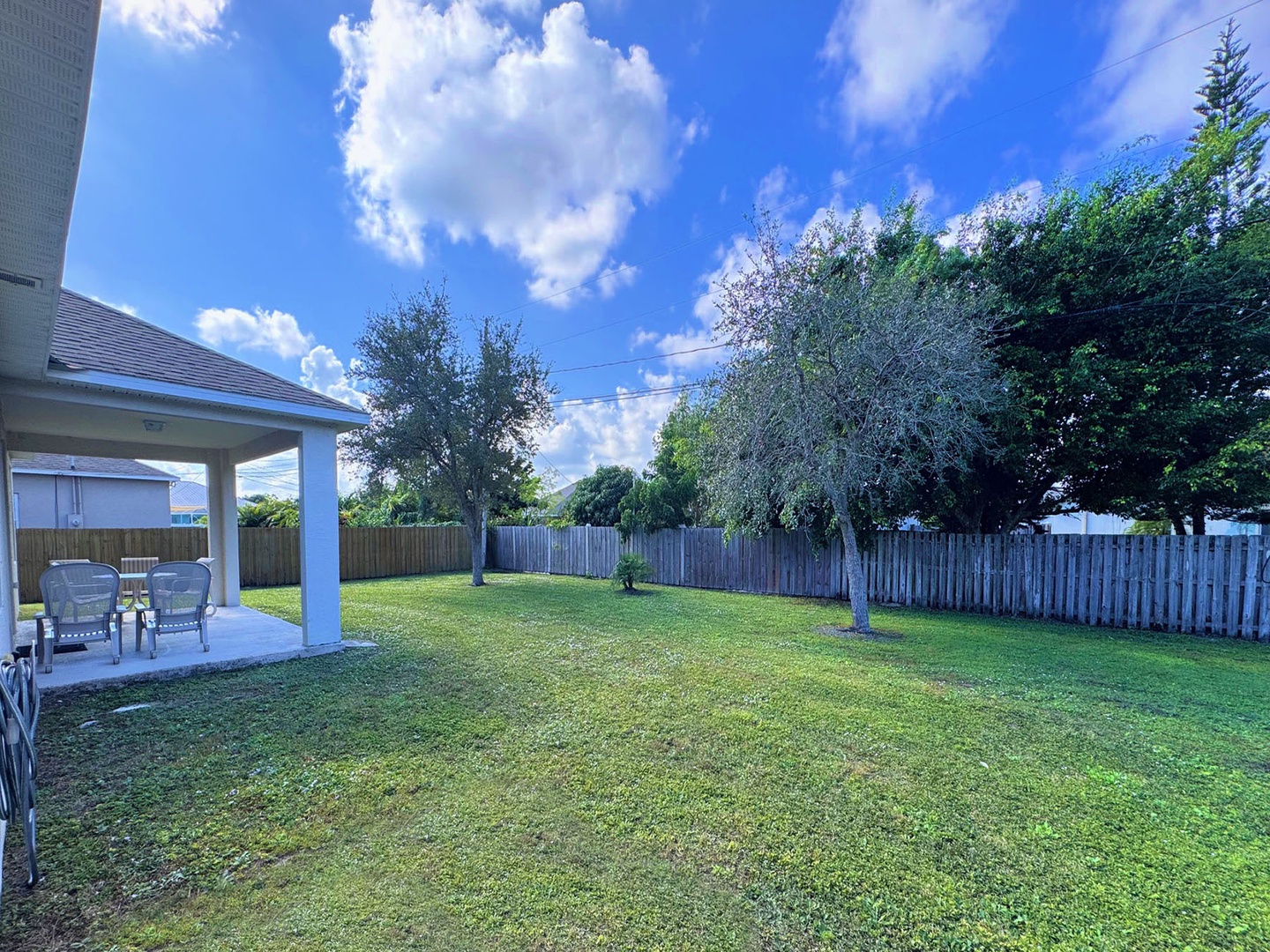 Back Yard Fenced on Two Sides