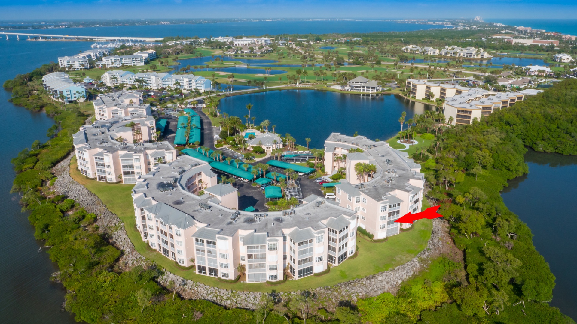 Bayview aerial view residence marked
