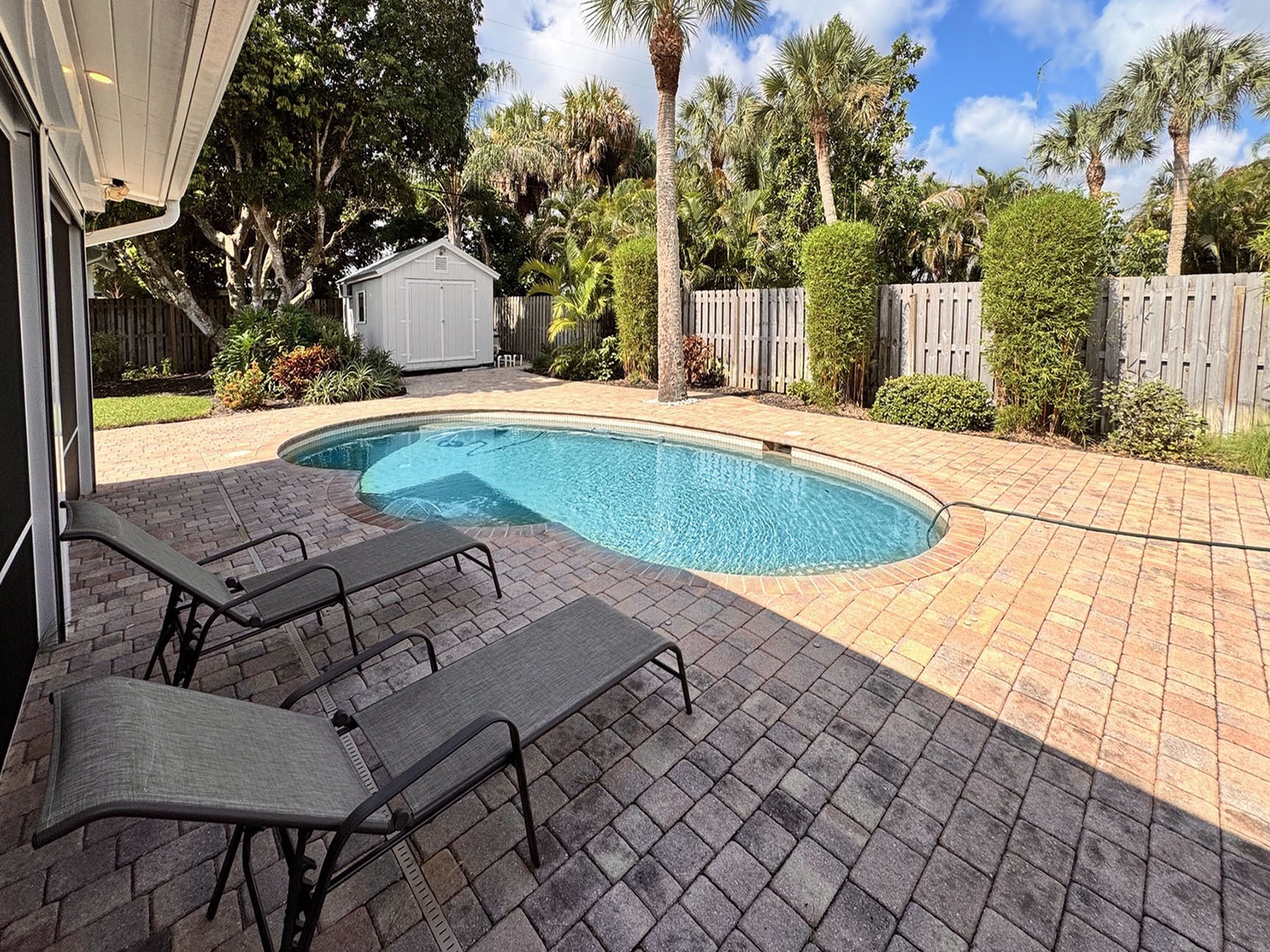Swimming Pool in fenced private back yard