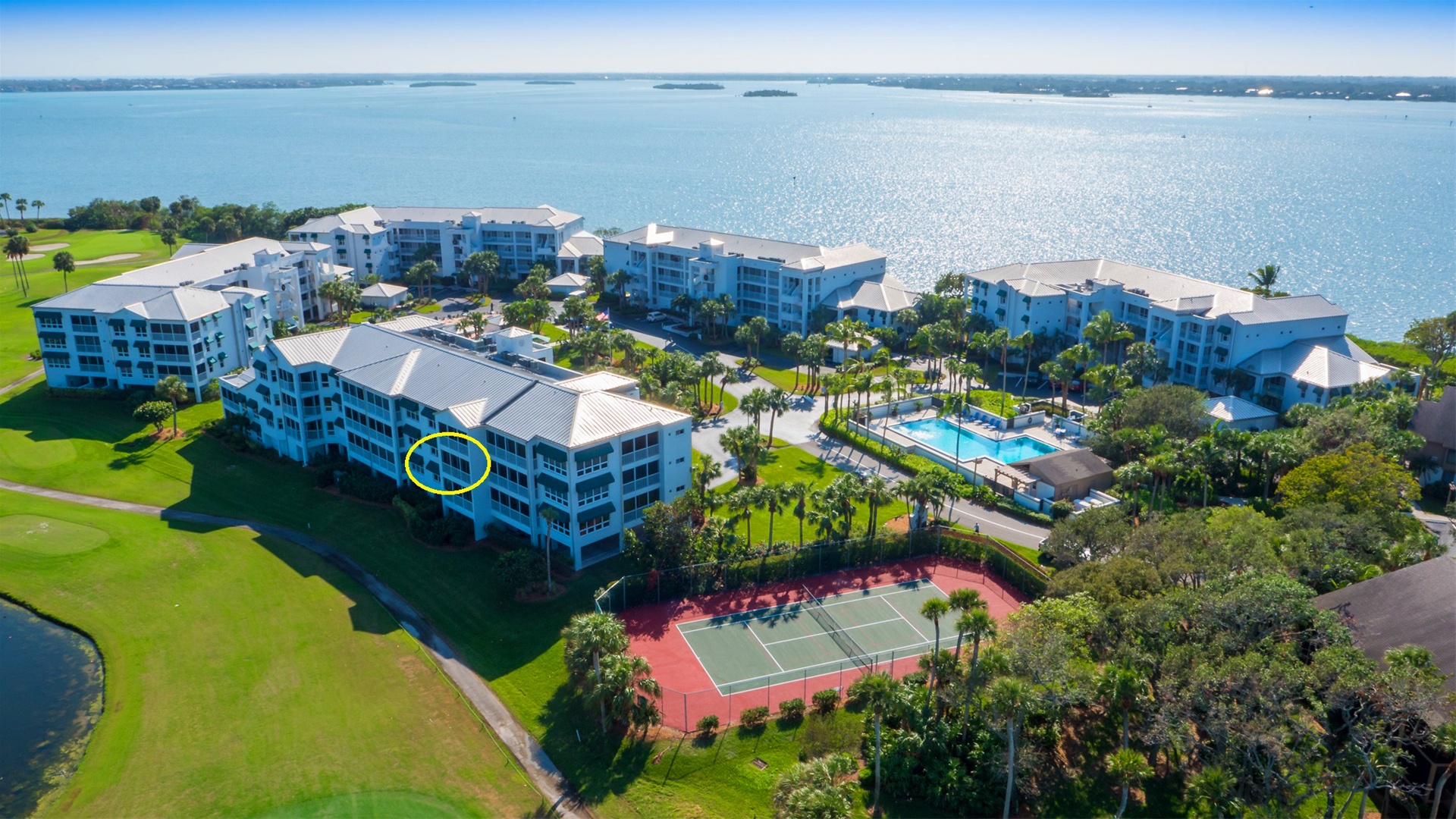 Riverbend Aerial view with residence marked