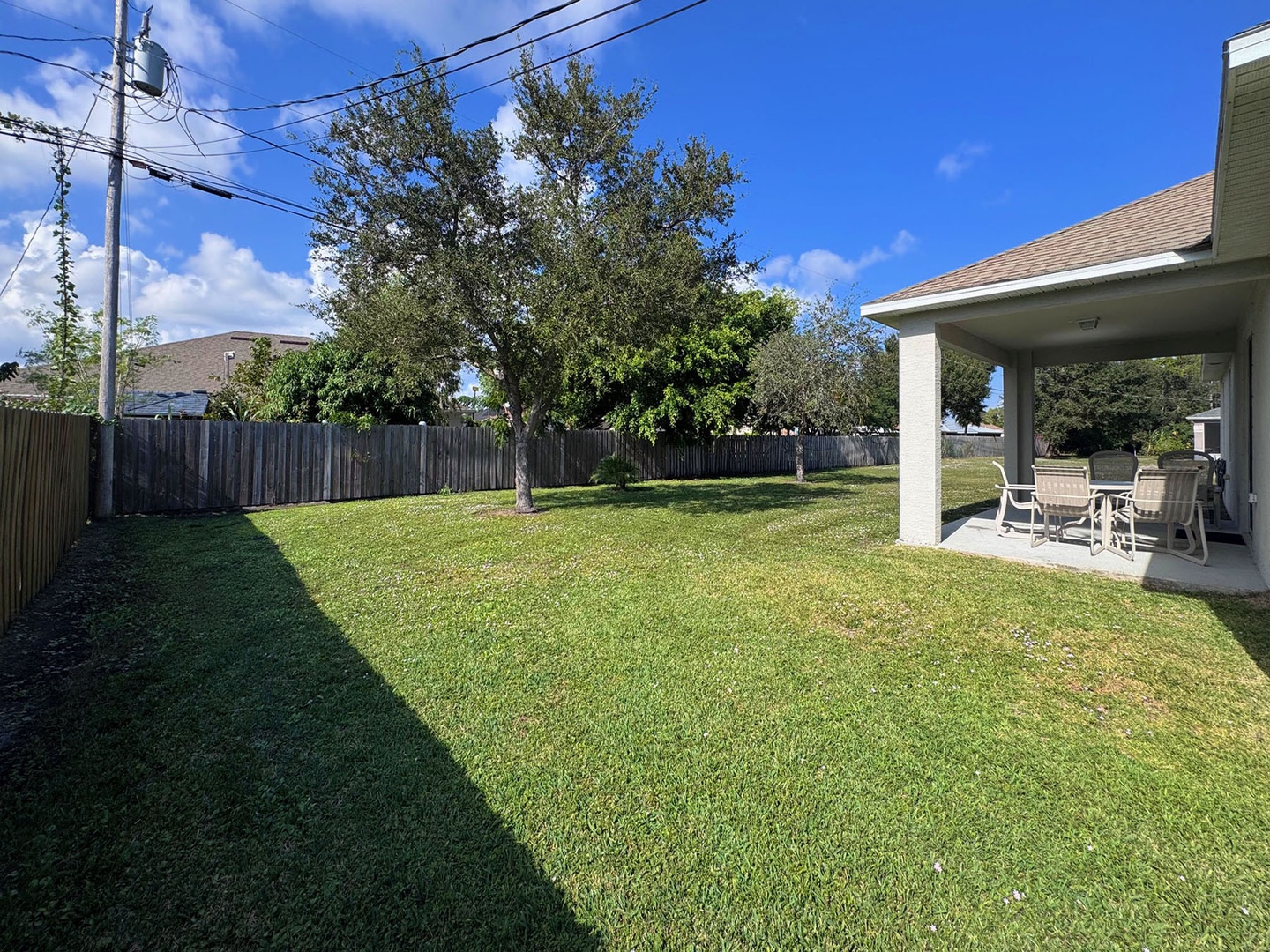 Covered Patio in Back Yard