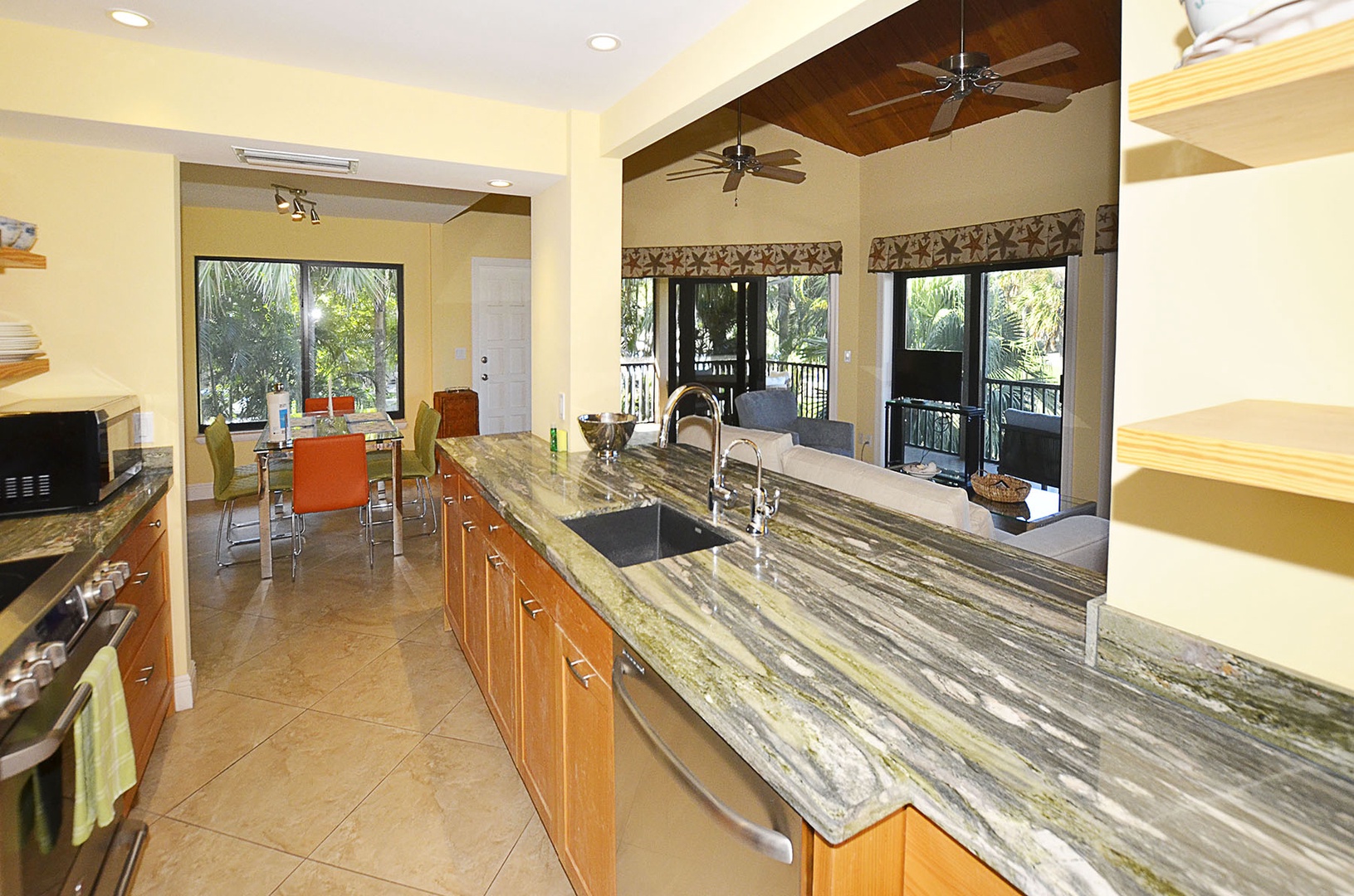 Kitchen with granite counter tops