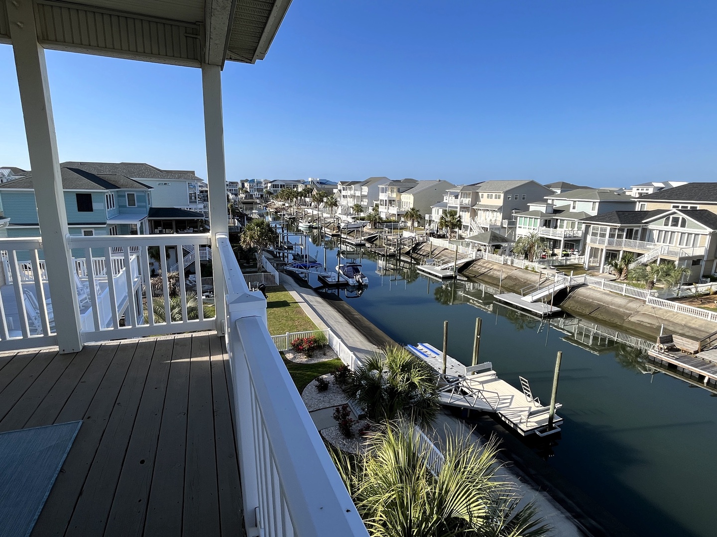 view from upper canal side deck
