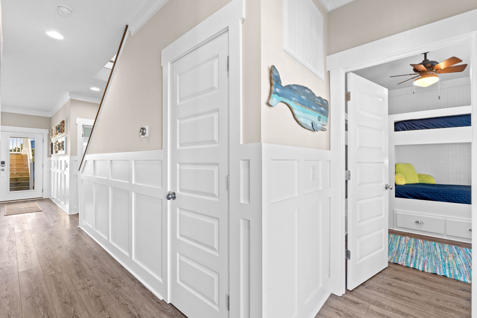 hallway and bunk room first level