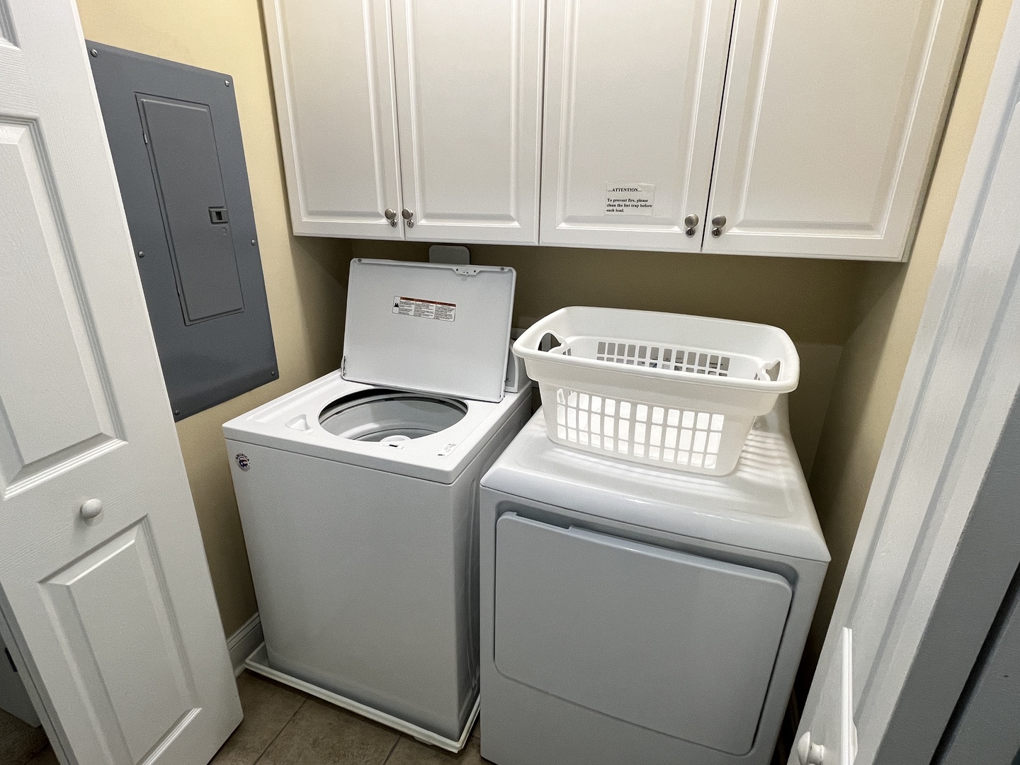 washer and dryer upstairs