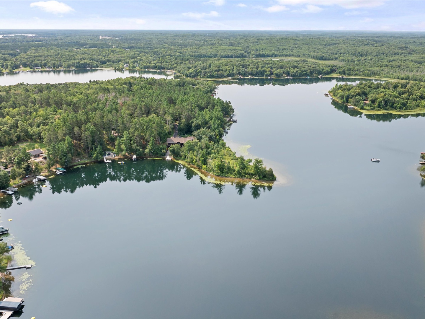 Aerial view of Lake Ossawinnamakee.
