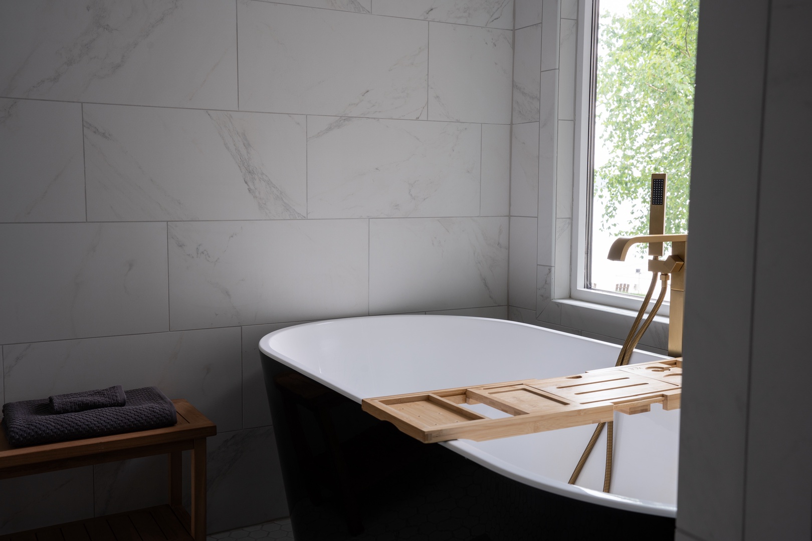 Soaking Tub Overlooking Lake