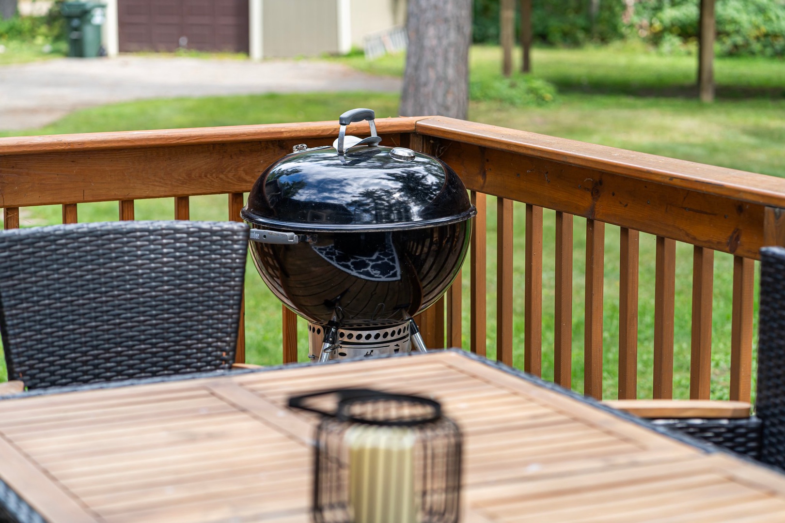 Fire up the grill on your private deck and enjoy outdoor dining with garden views.