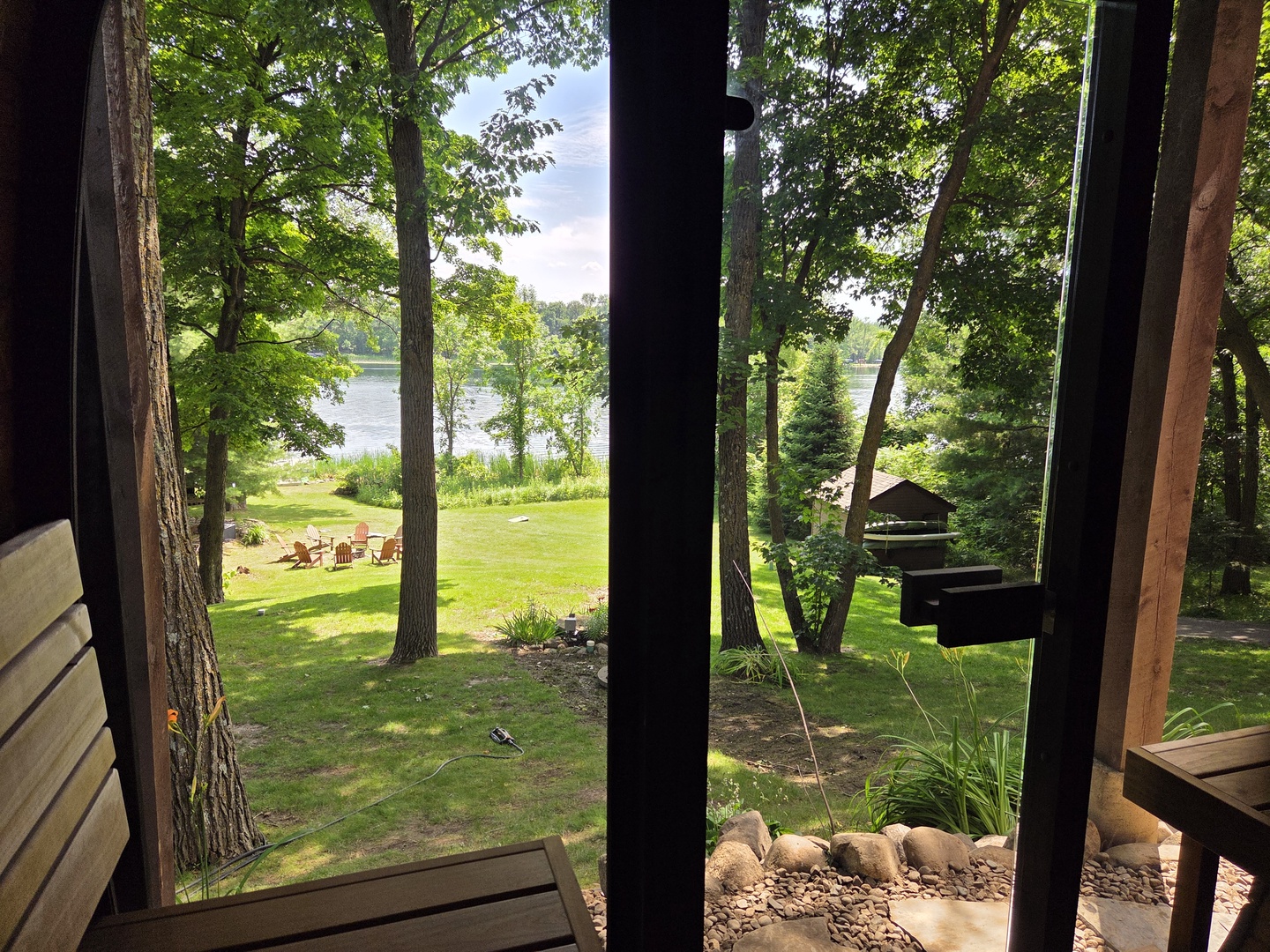 Beautiful view of lake while enjoying the Sauna