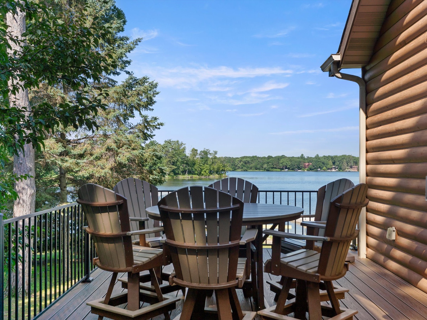 Patio seating on deck.