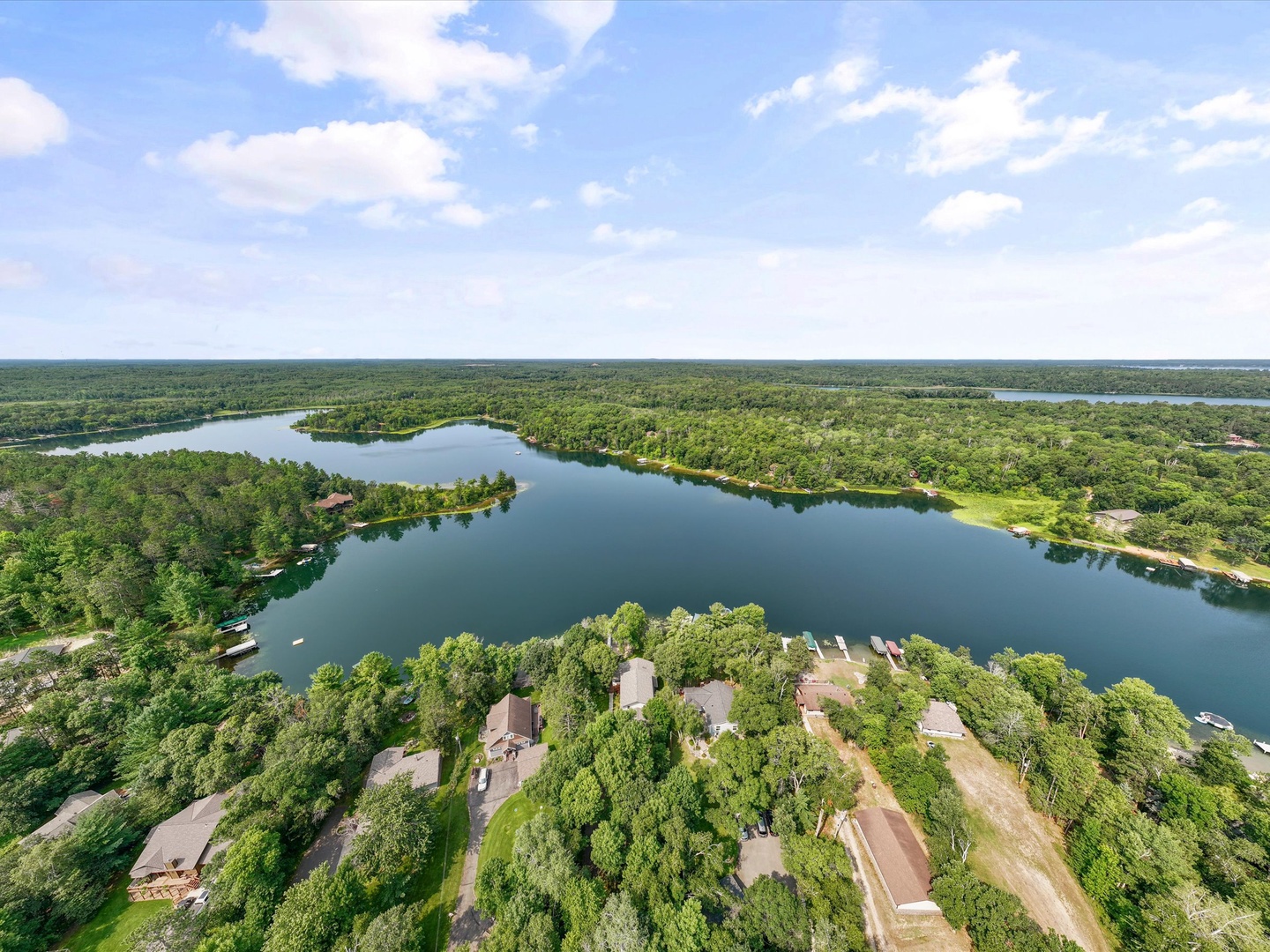 Aerial view of Lake Ossawinnamakee.
