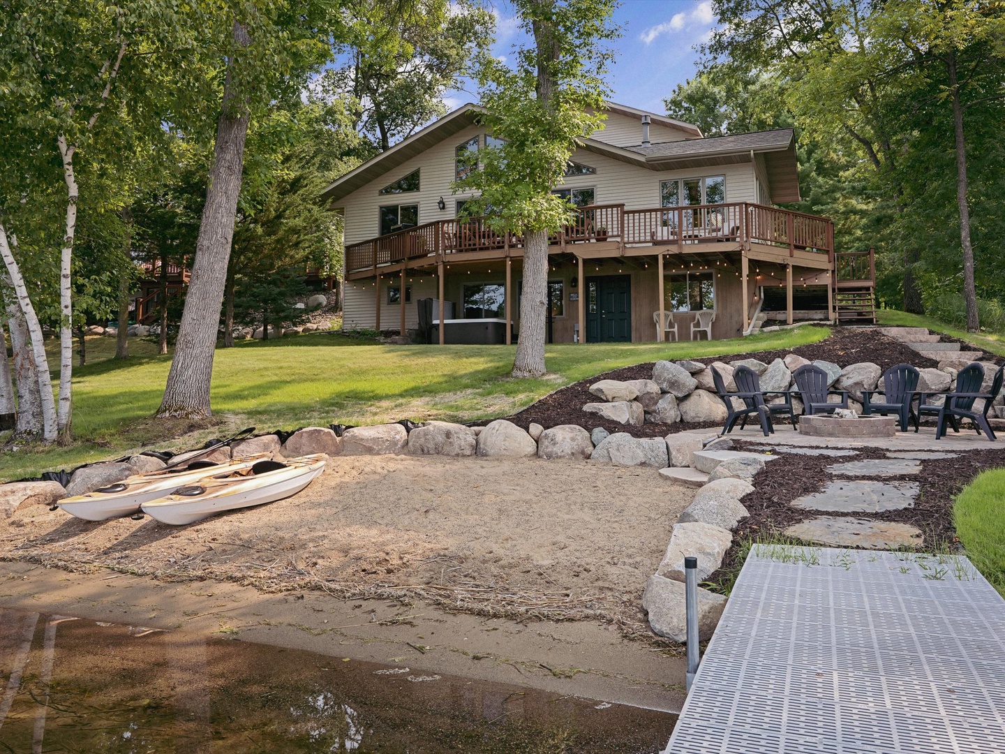 View of the backyard from the dock.