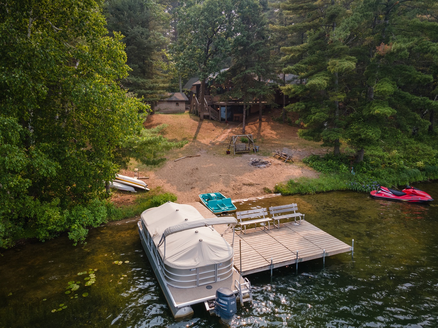 Sandy beach & pontoon available for rent