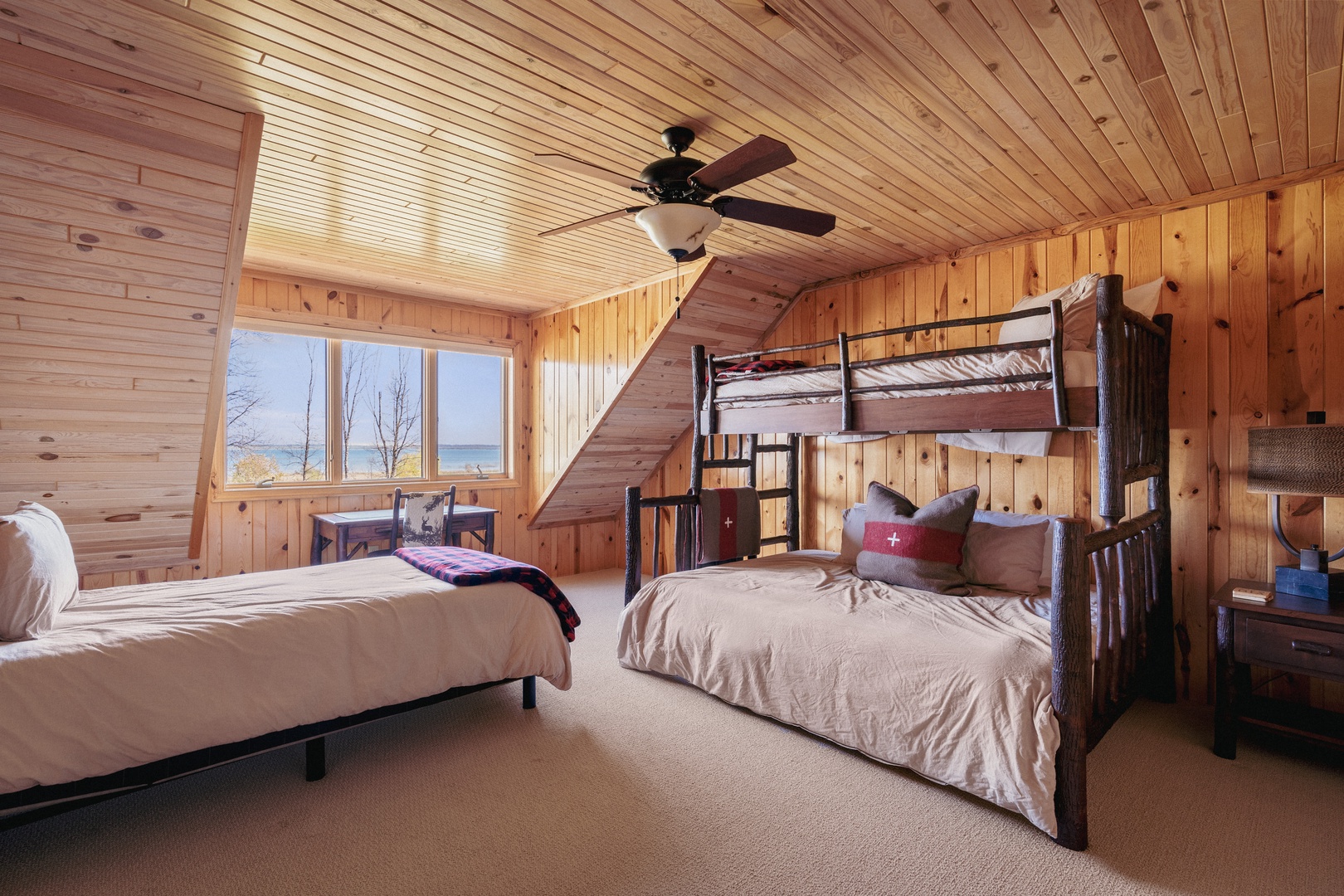 Twin over Queen Bunk + Twin Bed (Upper Level)