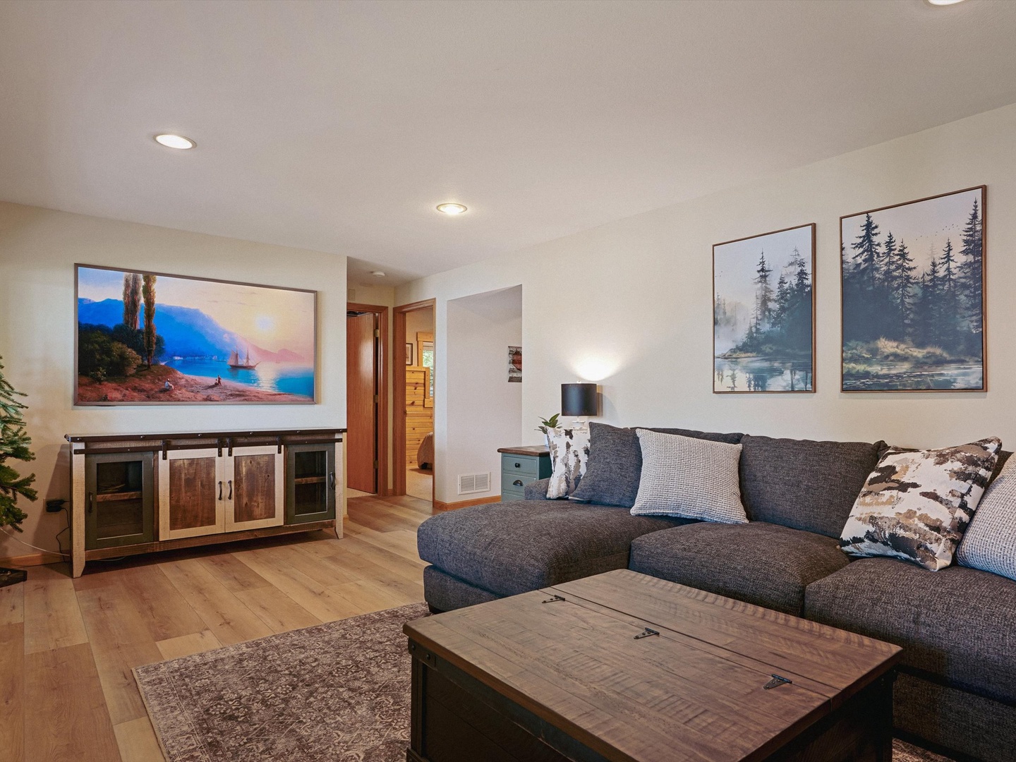 Lower level living room.
