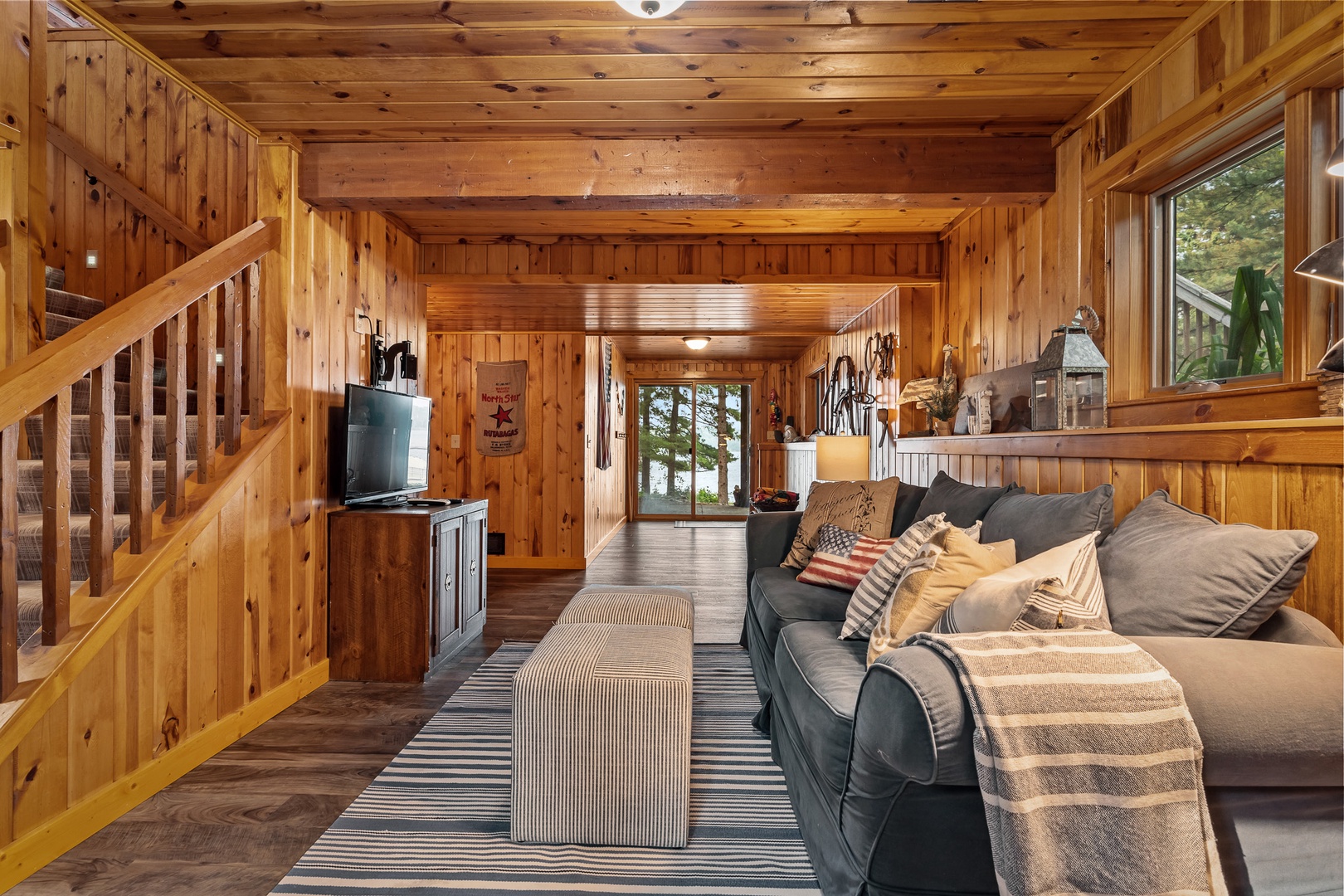 Lower Level Living Room - Patio doors to Lake