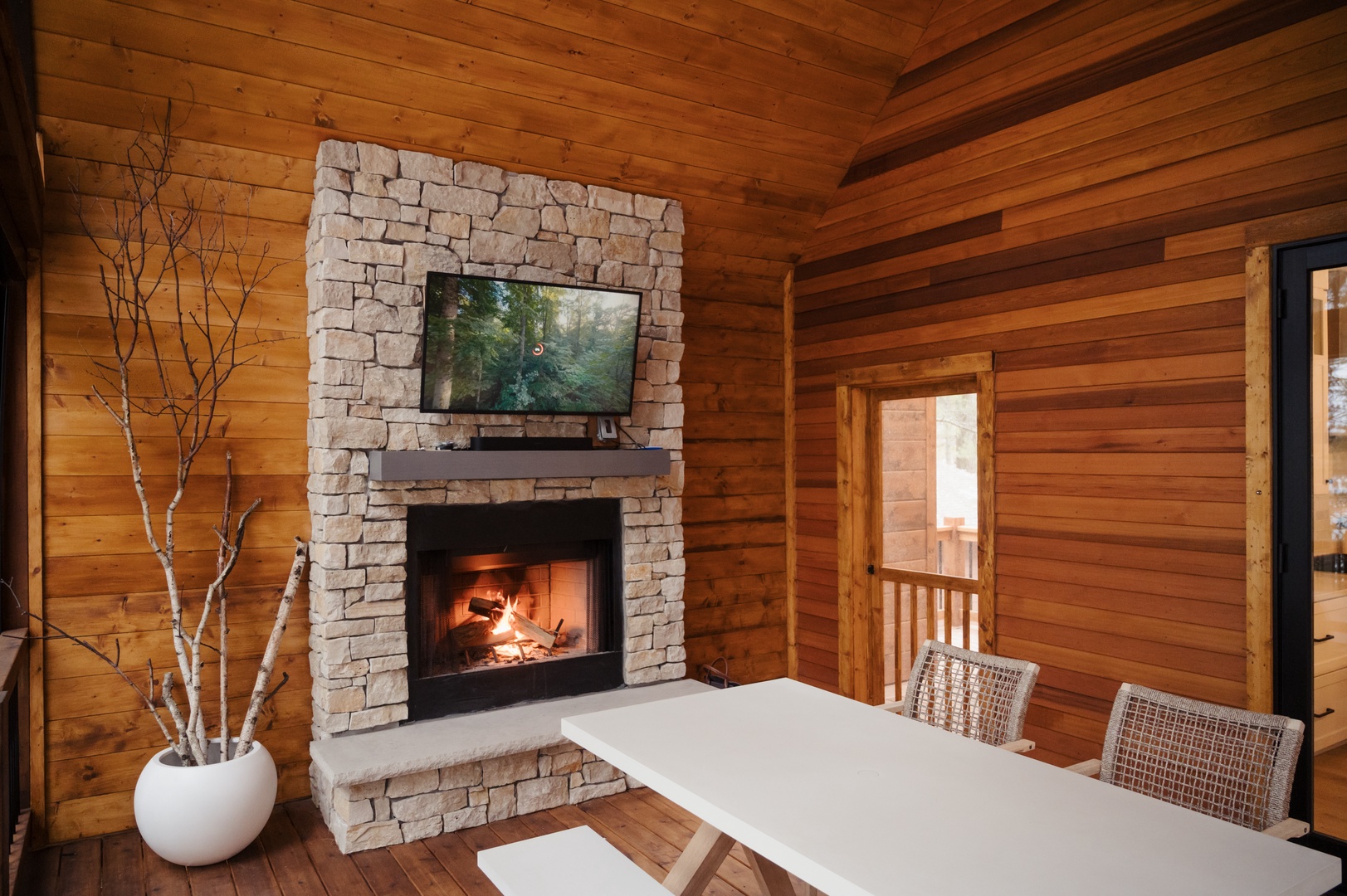 Porch leads to Gas Grill