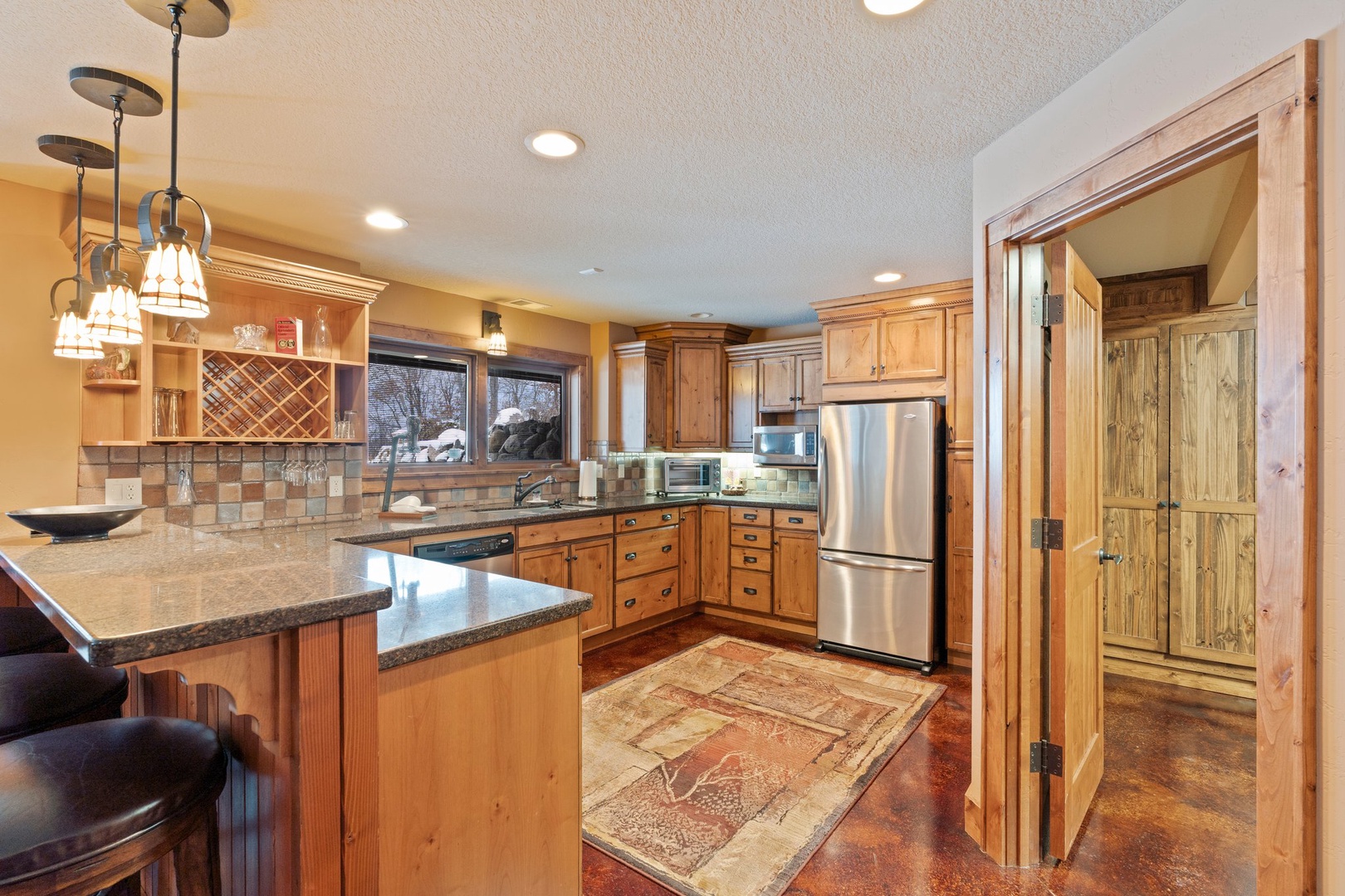 Lower Level Kitchen with Additional Refrigerator